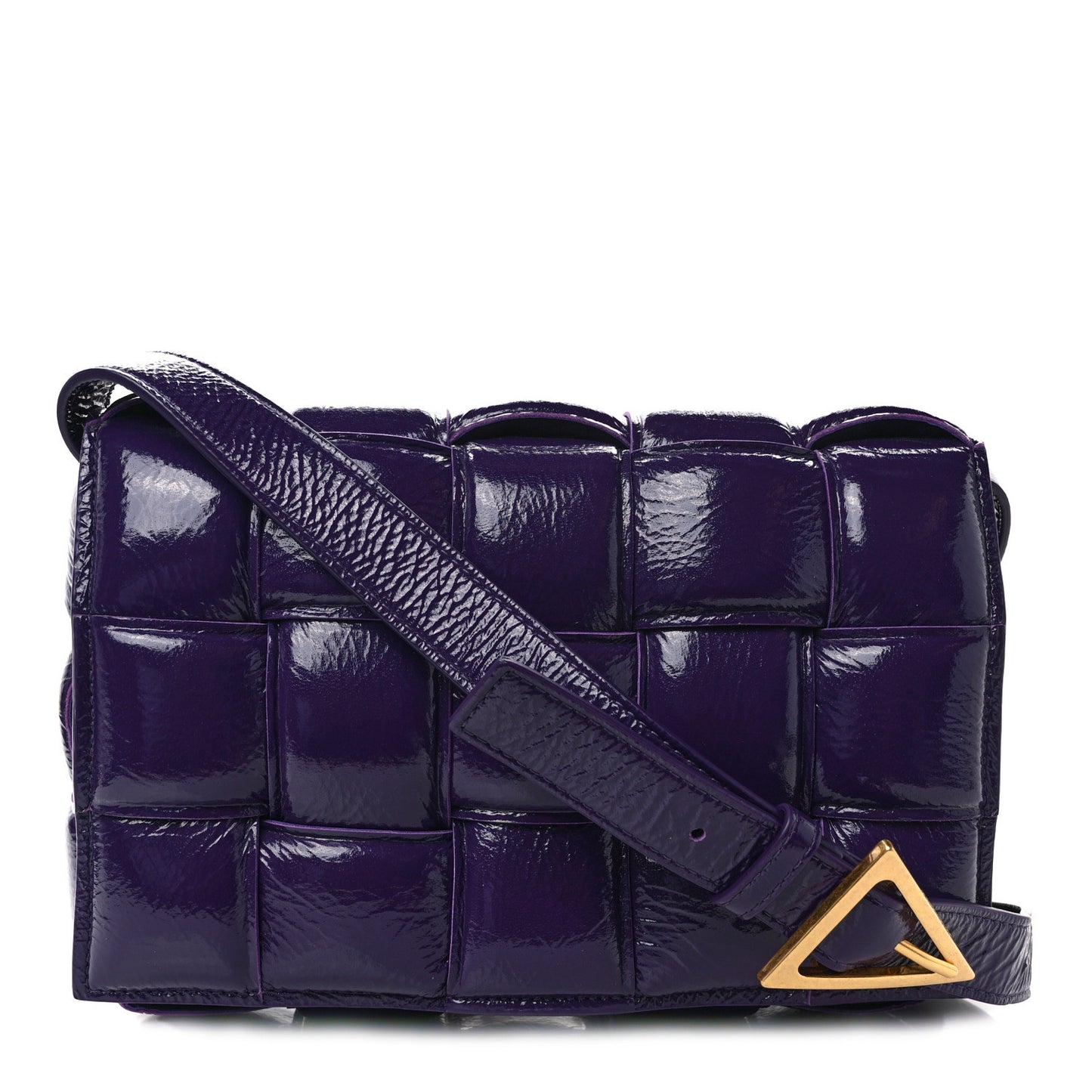 Textured Deerskin Maxi Intrecciato Padded Cassette Crossbody Bag Raisin