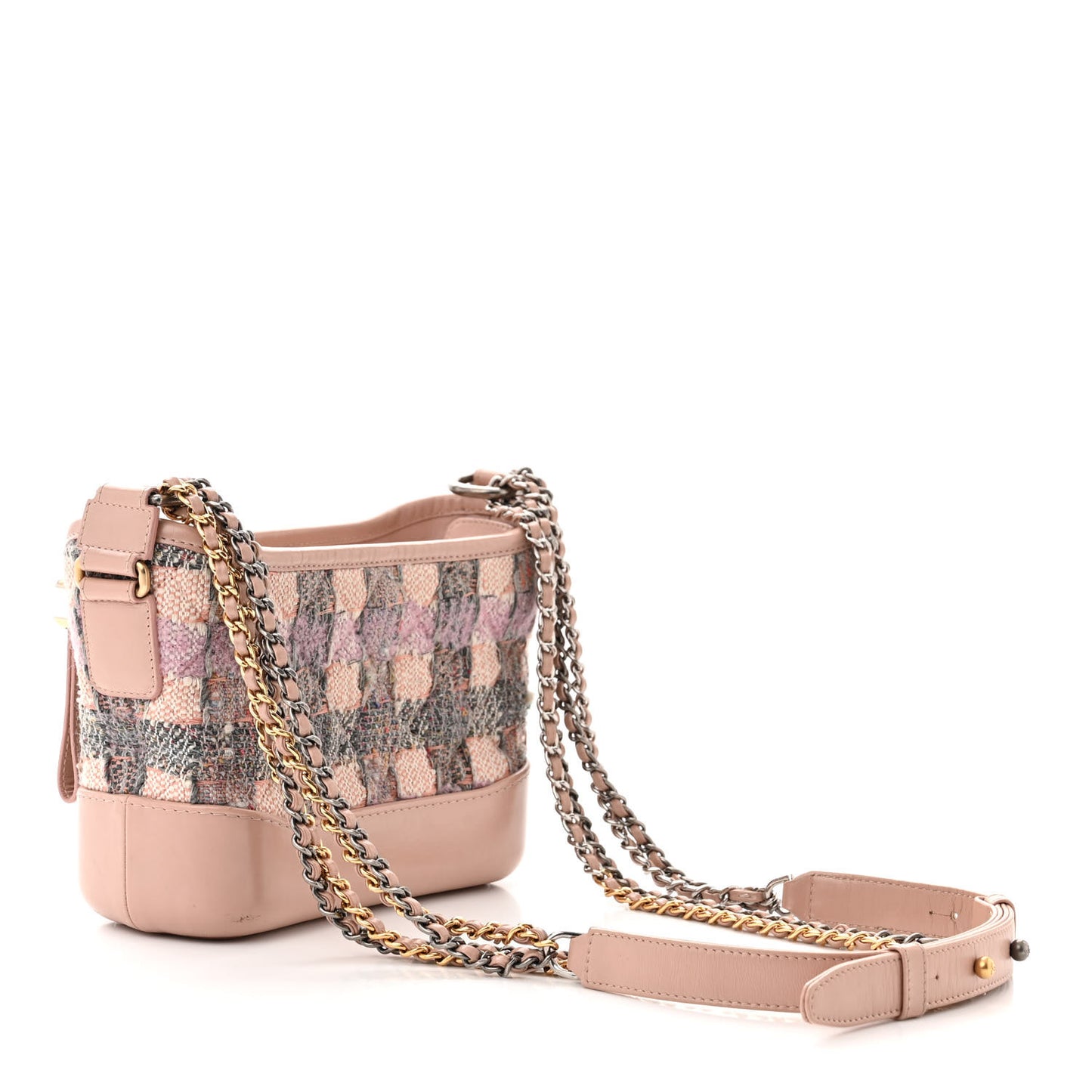 Tweed Calfskin Small Gabrielle Hobo Light Pink