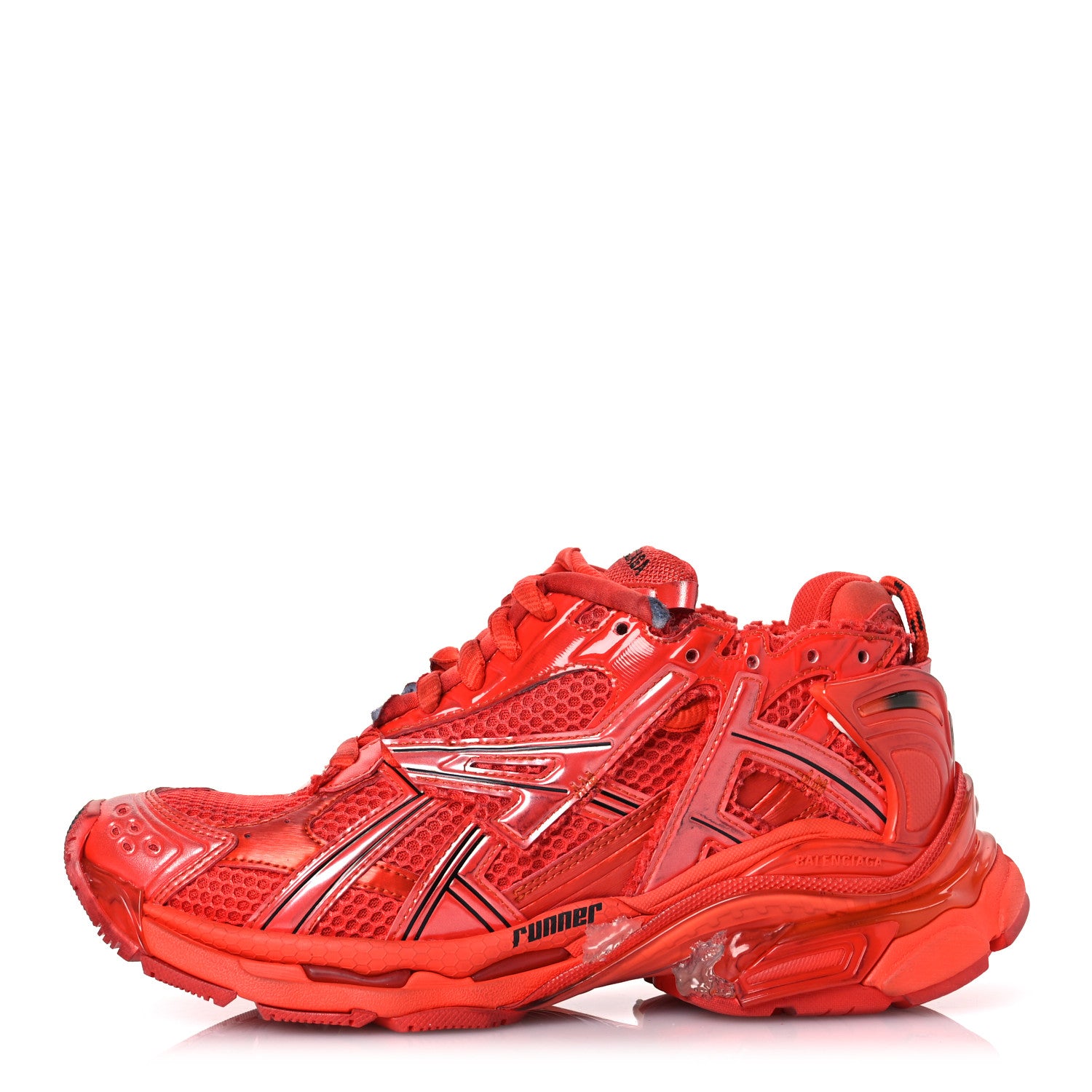 Balenciaga Mesh Rubber Mens Runner Sneakers 39 Red 1633813