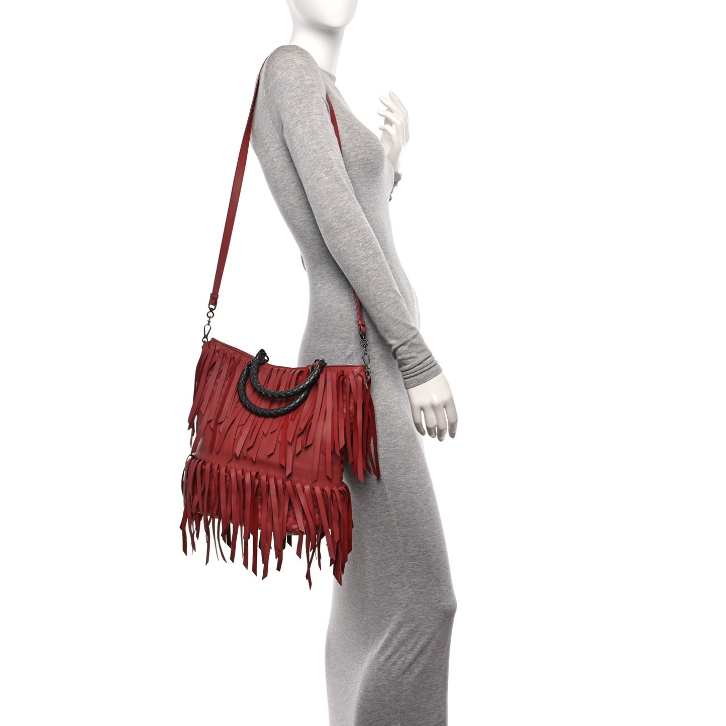 Nappa Fringe Tote Rust