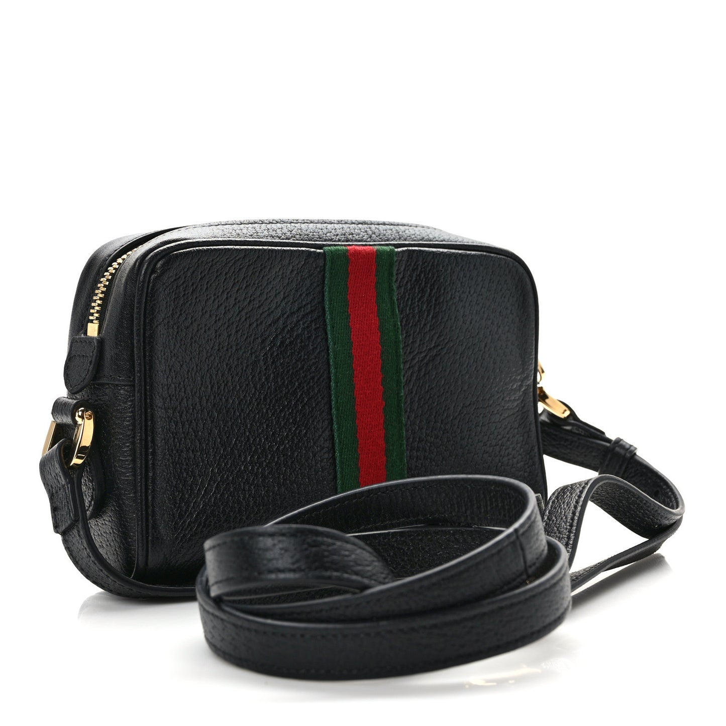 Calfskin Web Mini Ophidia Shoulder Bag Black