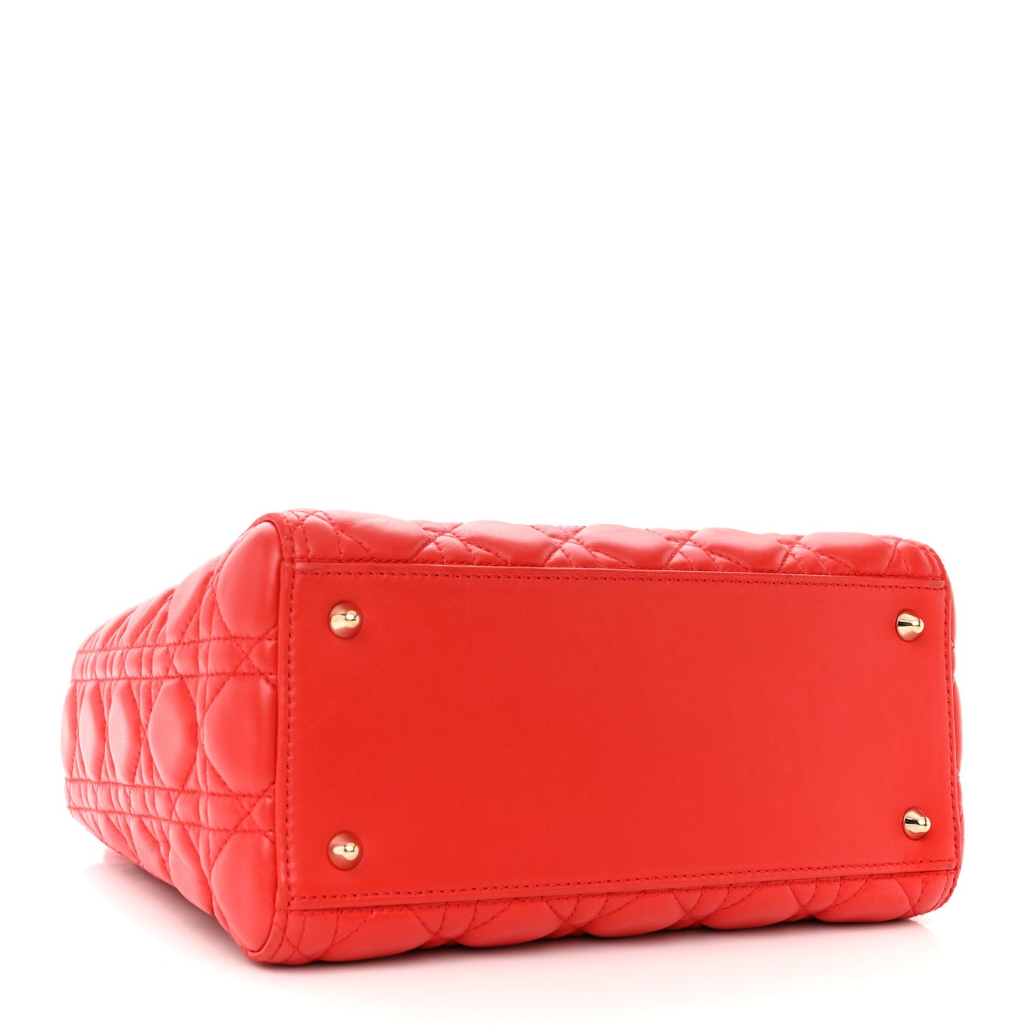 Lambskin Cannage Medium Lady Dior Red