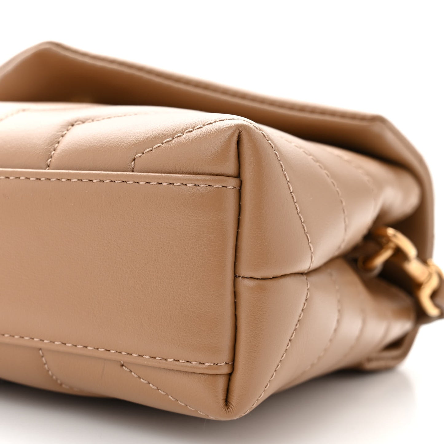 Calfskin Y Quilted Monogram Toy Loulou Crossbody Bag Latte