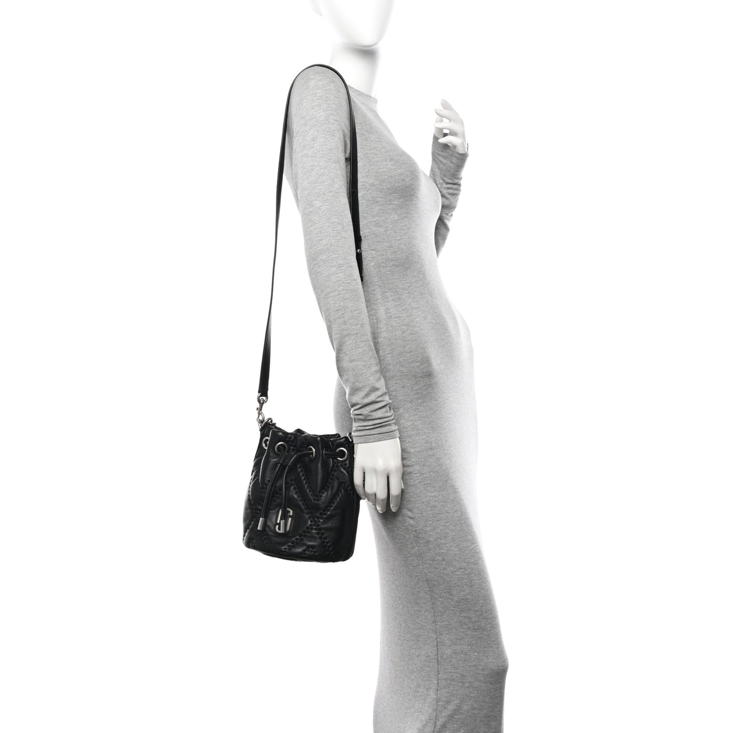Calfskin Quilted The Bucket Bag Black