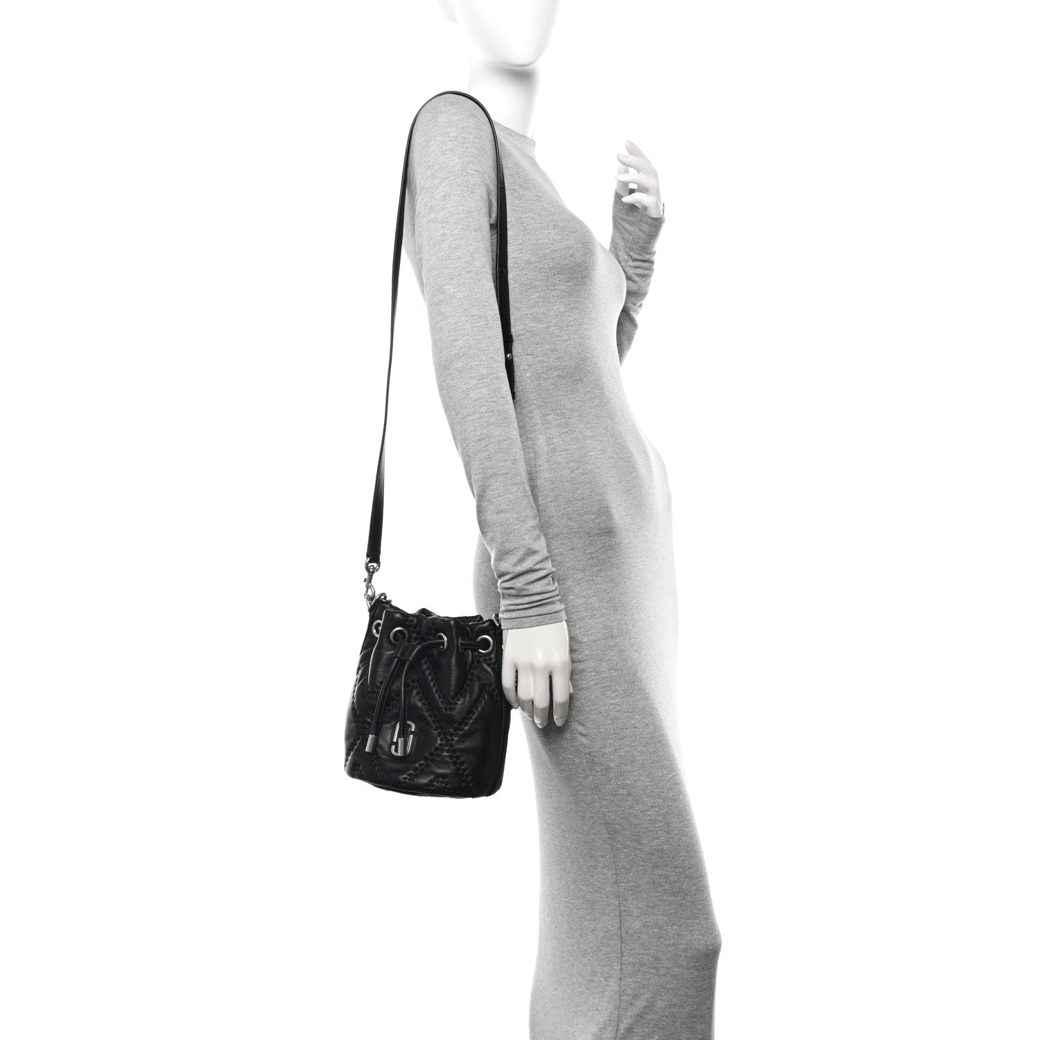 Marc Jacobs Calfskin Quilted The Bucket Bag Black 2 of 11