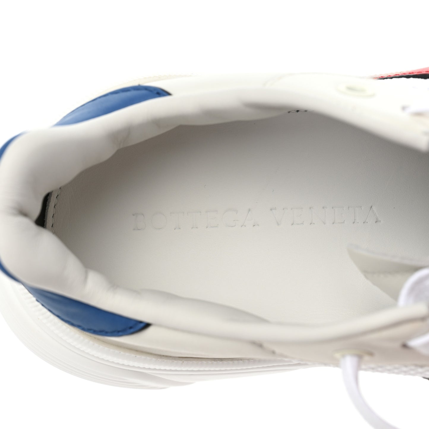Calfskin Technical Mesh Speedster Sneakers 39 White Red Blue