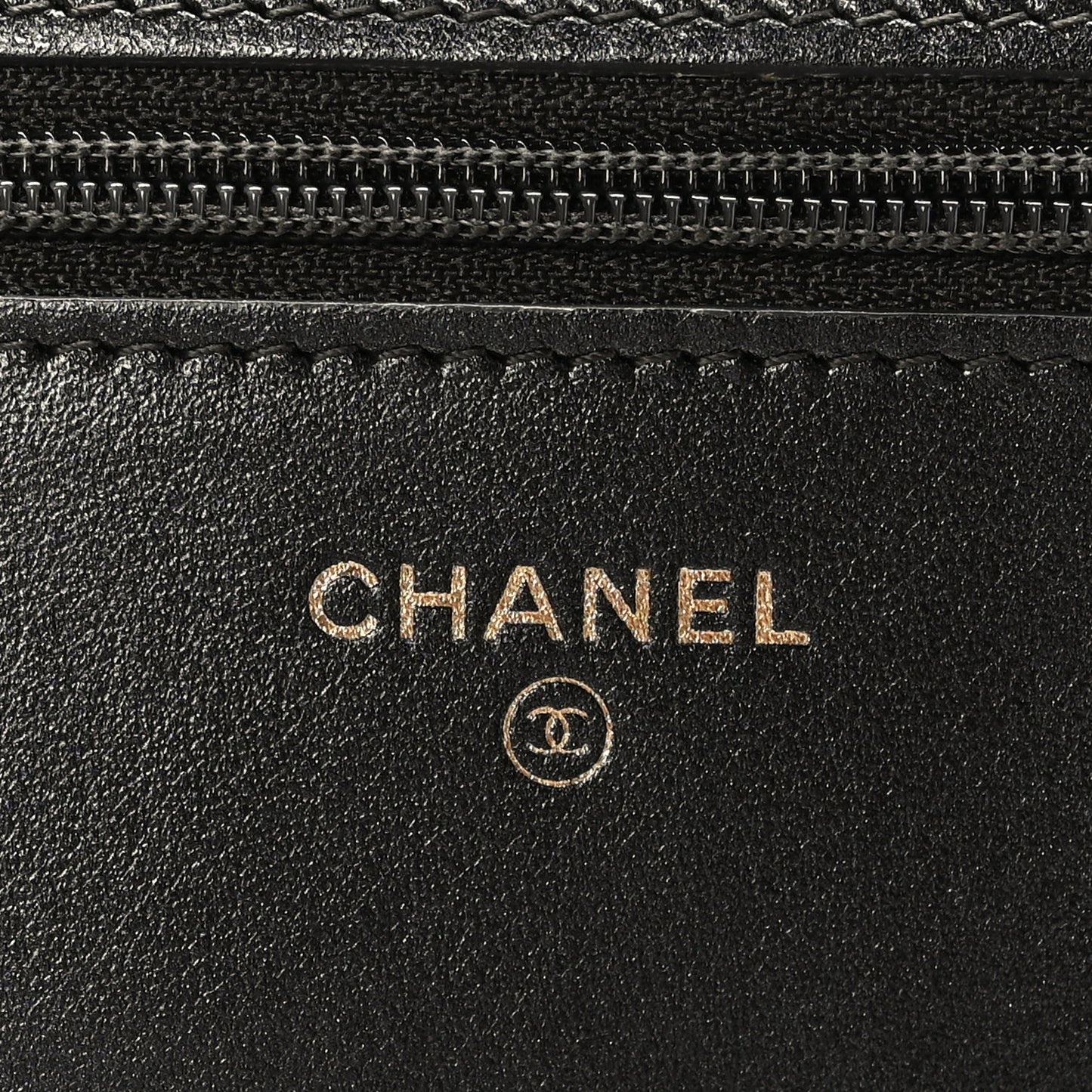 Metallic Calfskin Quilted 2.55 Reissue Wallet On Chain WOC Grey