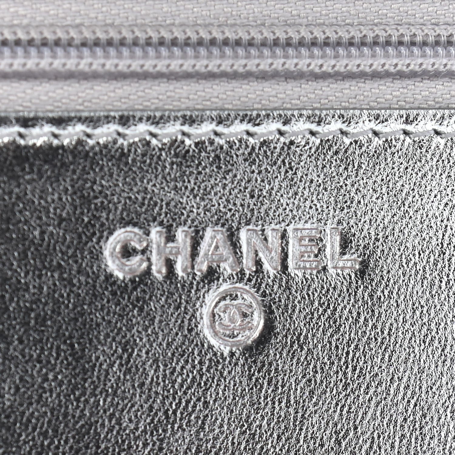 Chanel Gradient Metallic Calfskin Quilted Wallet On Chain WOC Silver Blue Yellow Purple 5 of 9