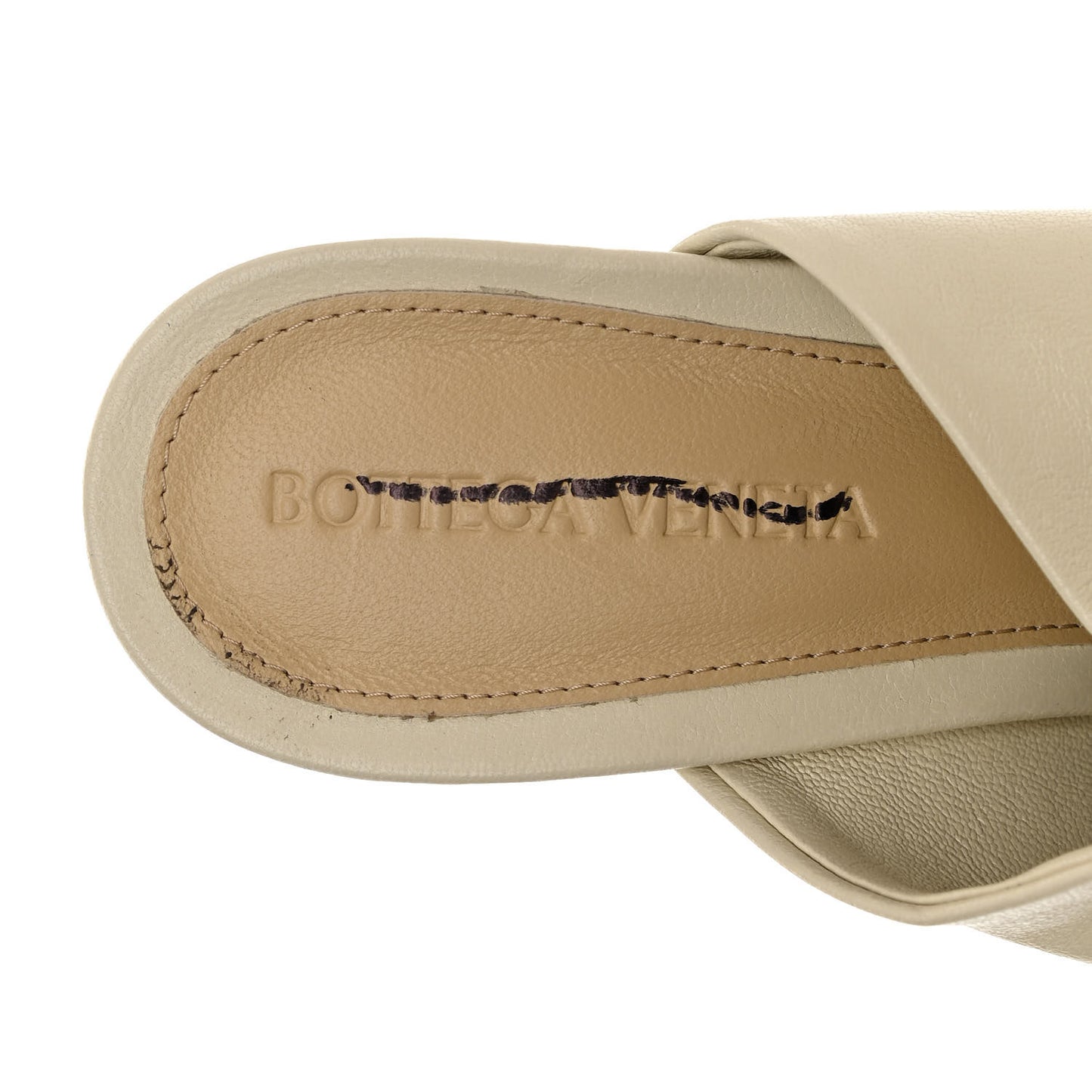 Nappa Stack Mule Sandals 38.5 Sea Salt