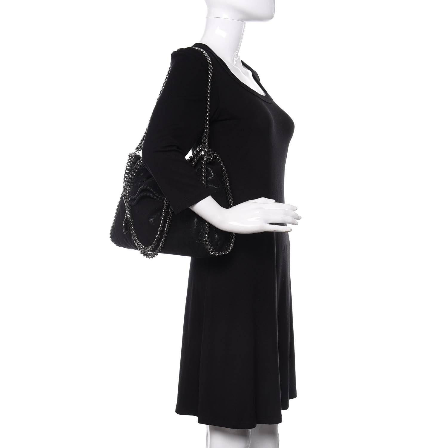 Stella McCartney Shaggy Deer Falabella Fold Over Tote Black 2 of 11