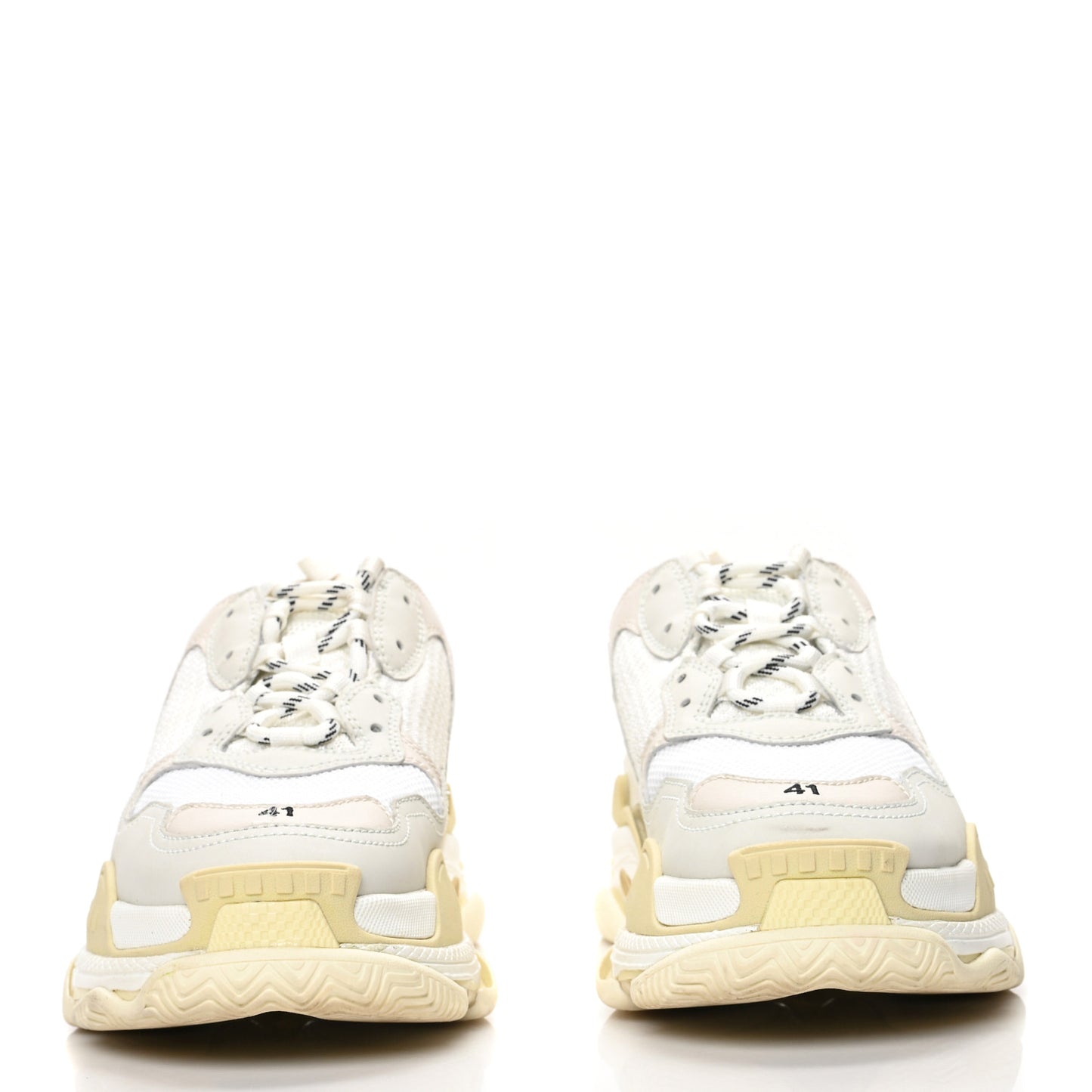 Fabric Mesh Mens Triple S Sneakers 41 White