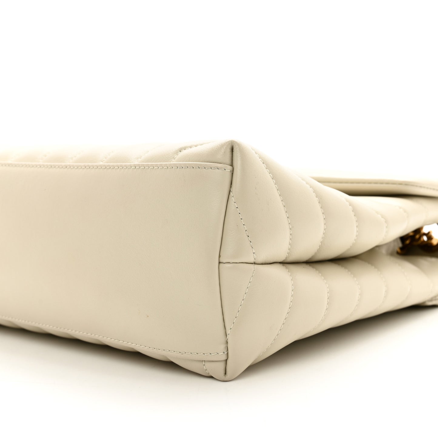 Calfskin Y Quilted Monogram Medium Loulou Chain Satchel Crema Soft