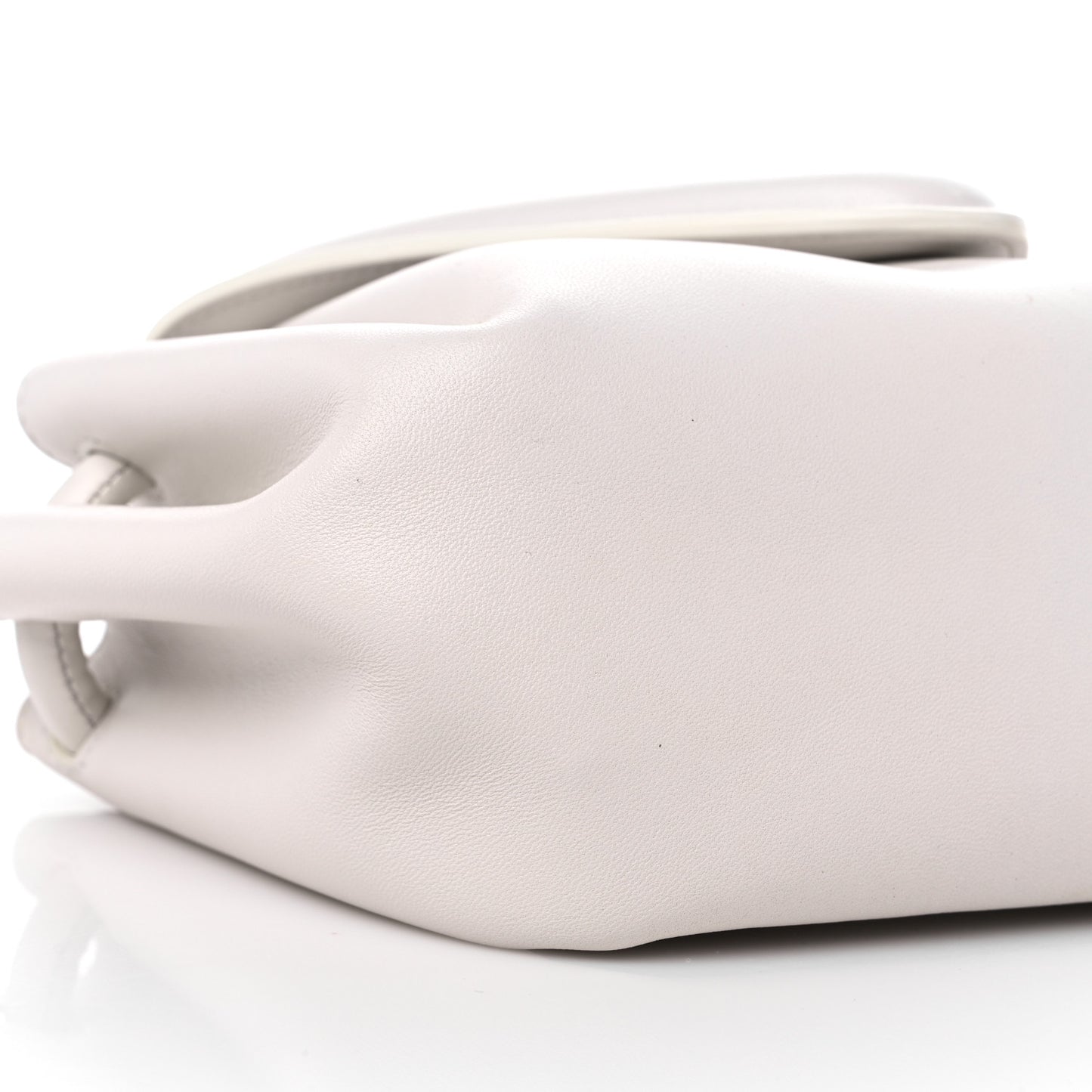 Lambskin Small Beak Triangle Flap Shoulder Bag Chalk