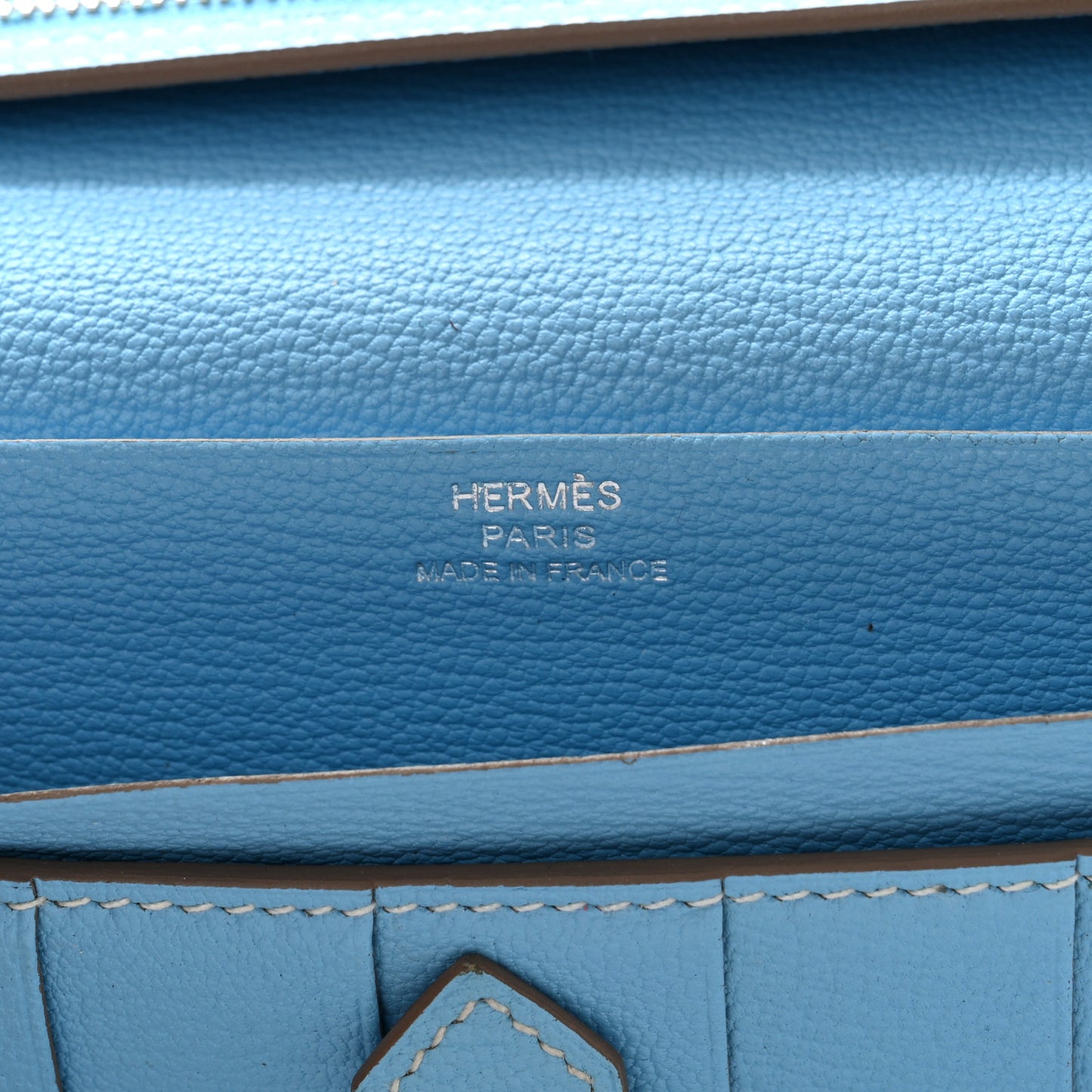 Chevre Mysore Bearn Gusset Wallet Celeste