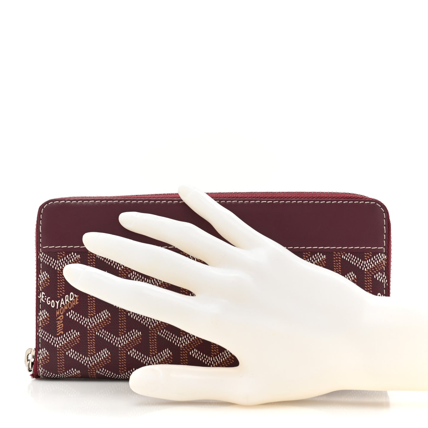 Goyardine Matignon Zip Around GM Wallet Burgundy