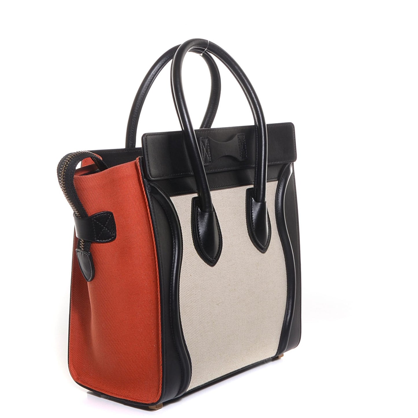Canvas Smooth Calfskin Micro Tri-Color Luggage Natural