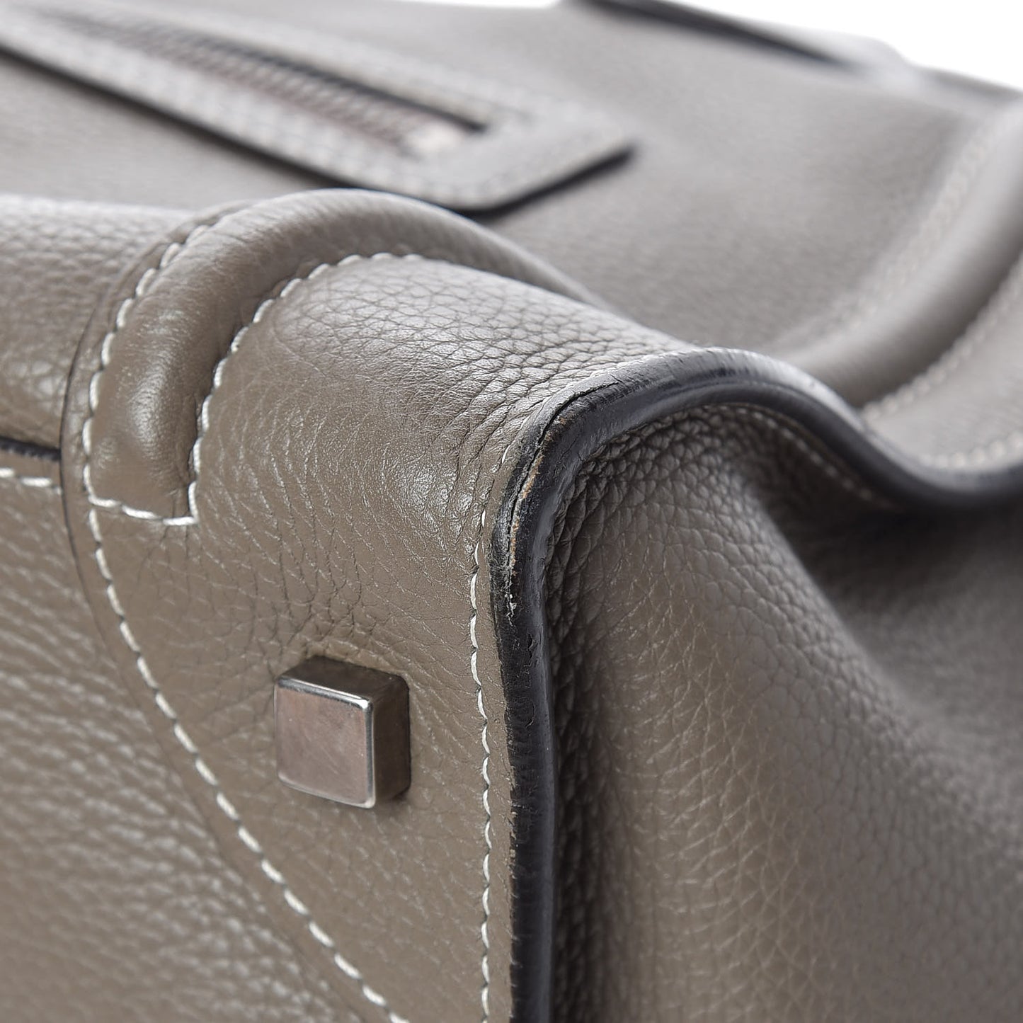 Drummed Calfskin Mini Luggage Souris