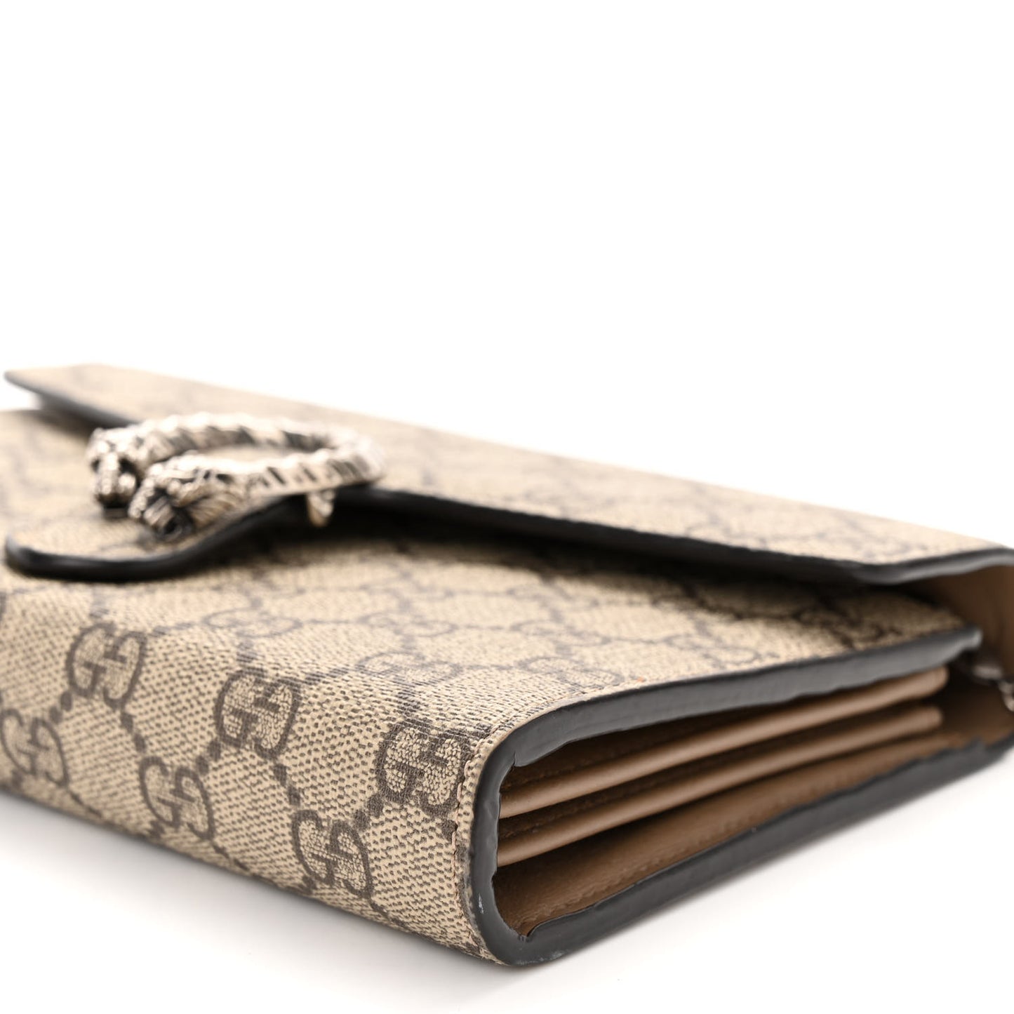 GG Supreme Monogram Mini Dionysus Chain Wallet Beige Taupe