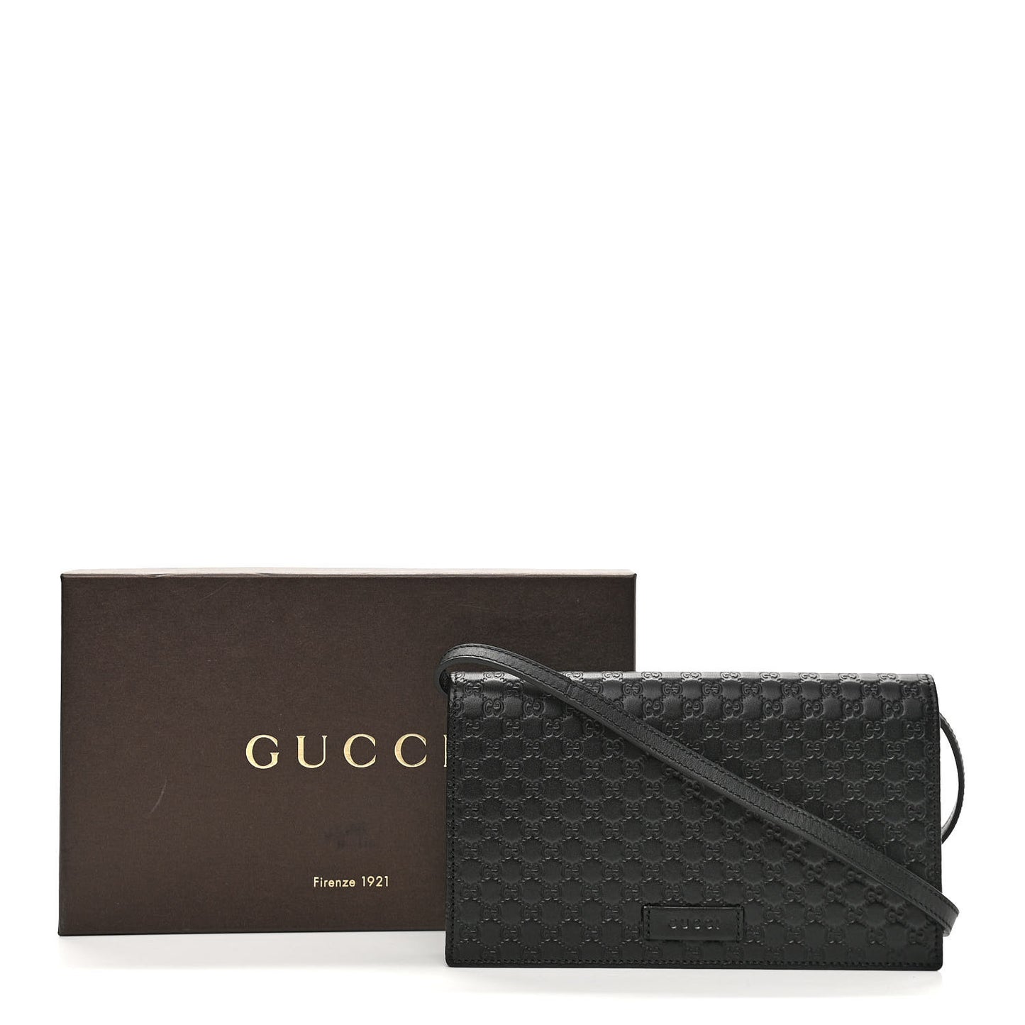 Microguccissima Crossbody Wallet Black