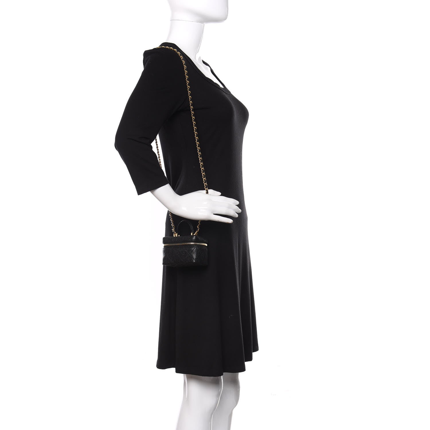 Chanel Caviar Quilted Mini Top Handle Vanity With Chain Black 2 of 11