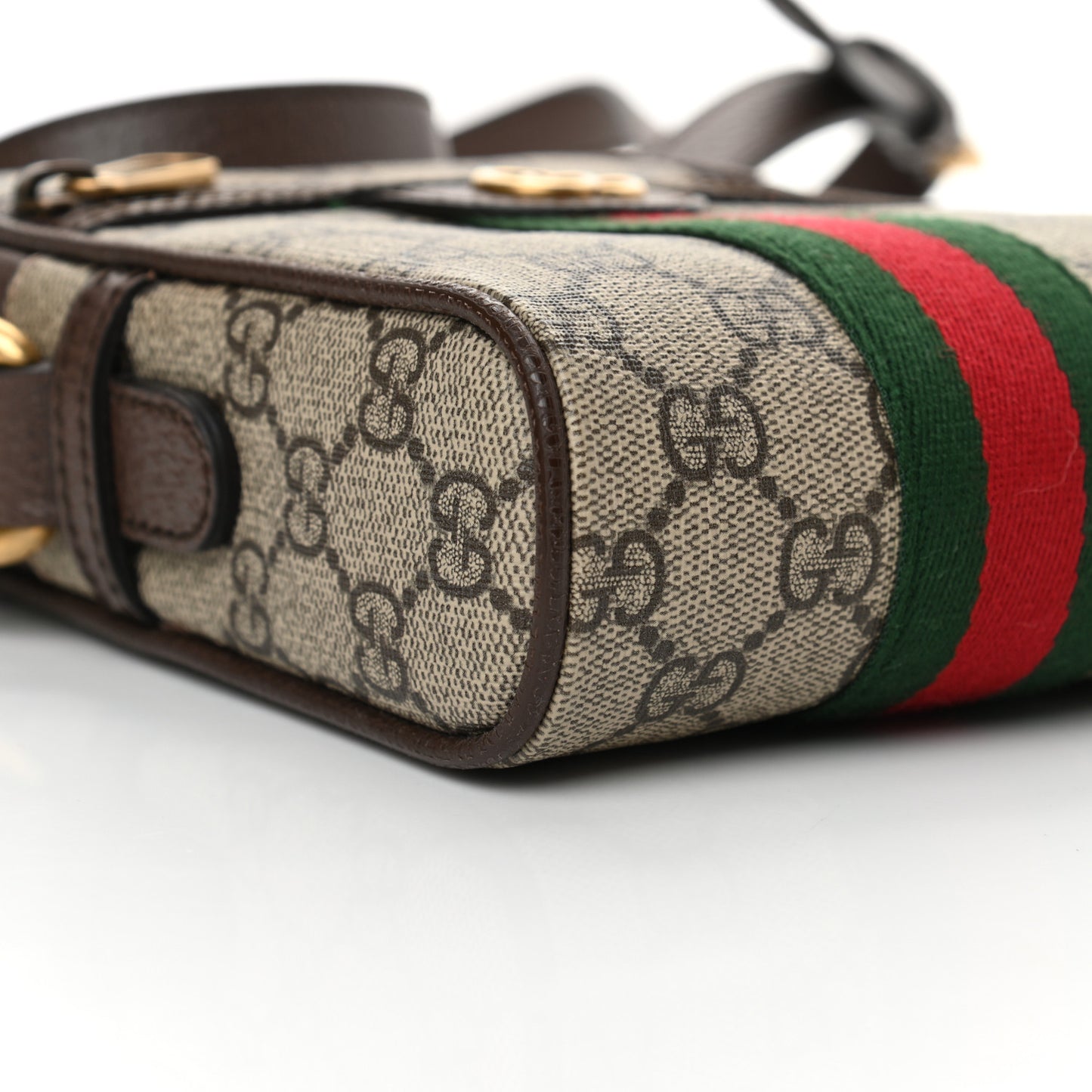 GG Supreme Monogram Web Mini Ophidia Messenger Brown
