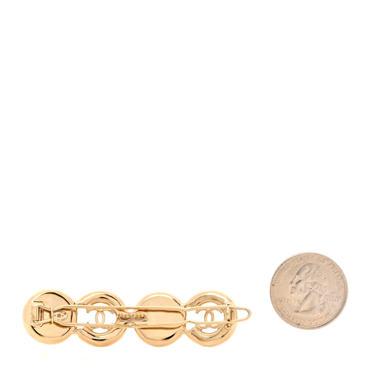 Pearl Coco Hair Clip Barrette Gold