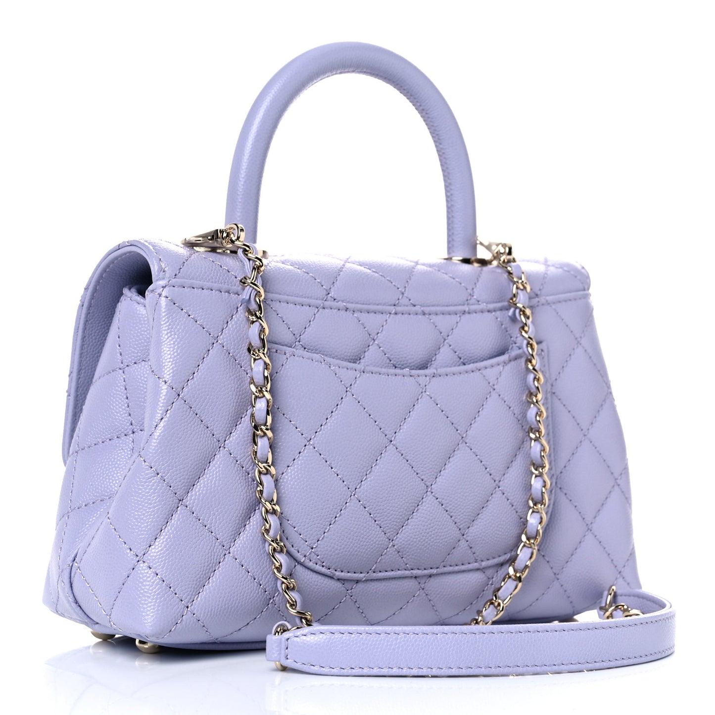 Caviar Quilted Mini Coco Handle Flap Light Purple