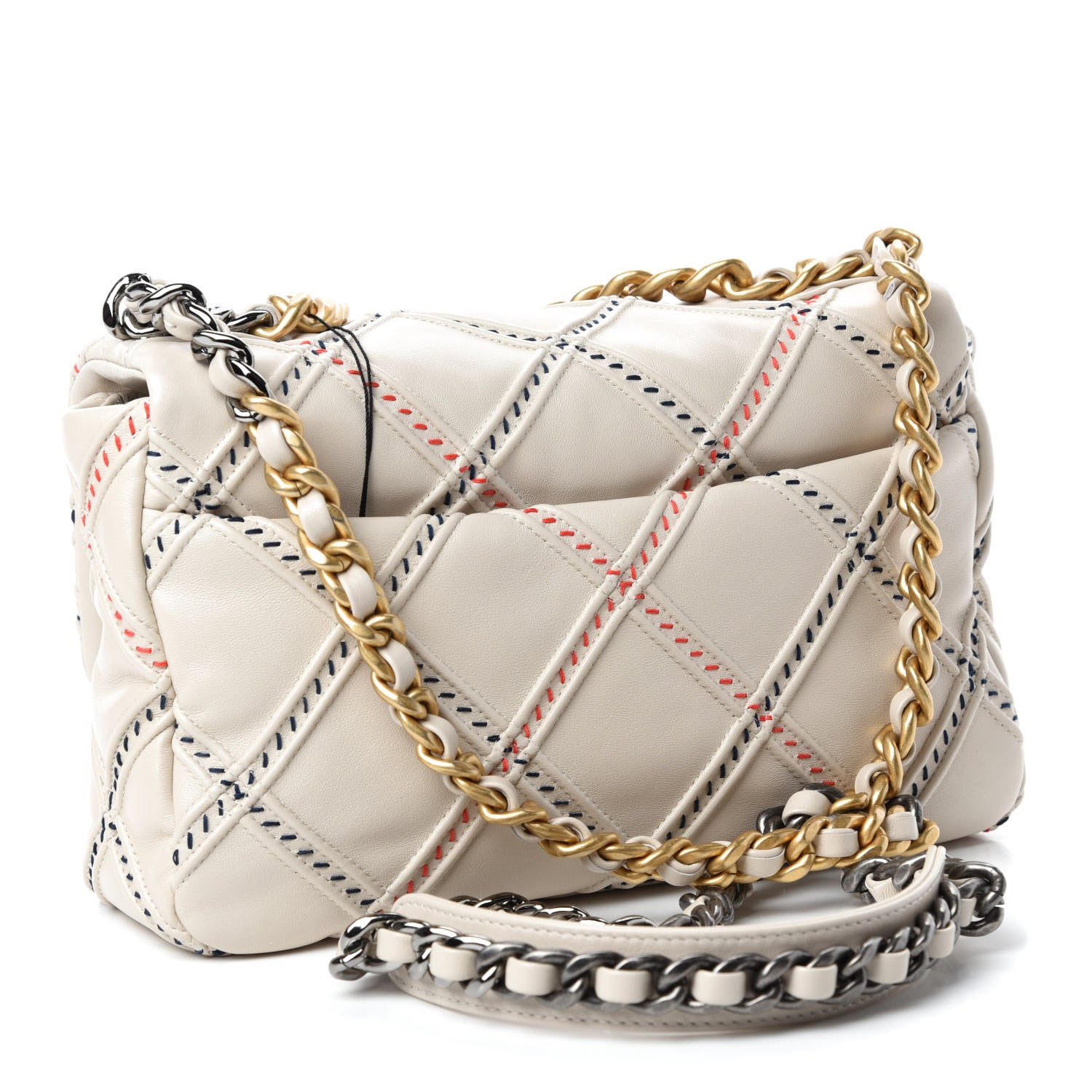 Chanel Lambskin Mixed Fibers Quilted Medium 19 Flap Beige 3 of 11