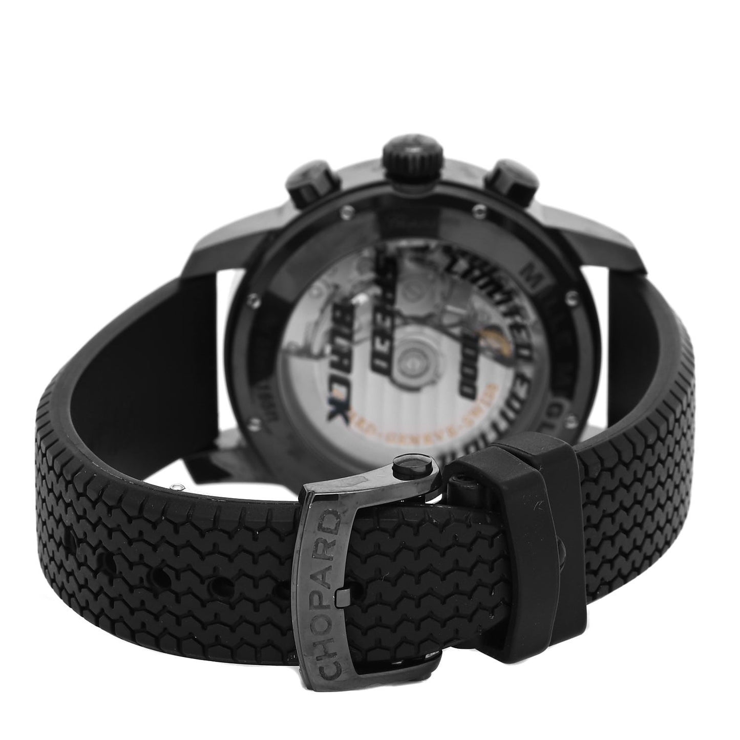 PVD Stainless Steel Rubber 42mm Mille Miglia Chronograph Automatic Watch Black