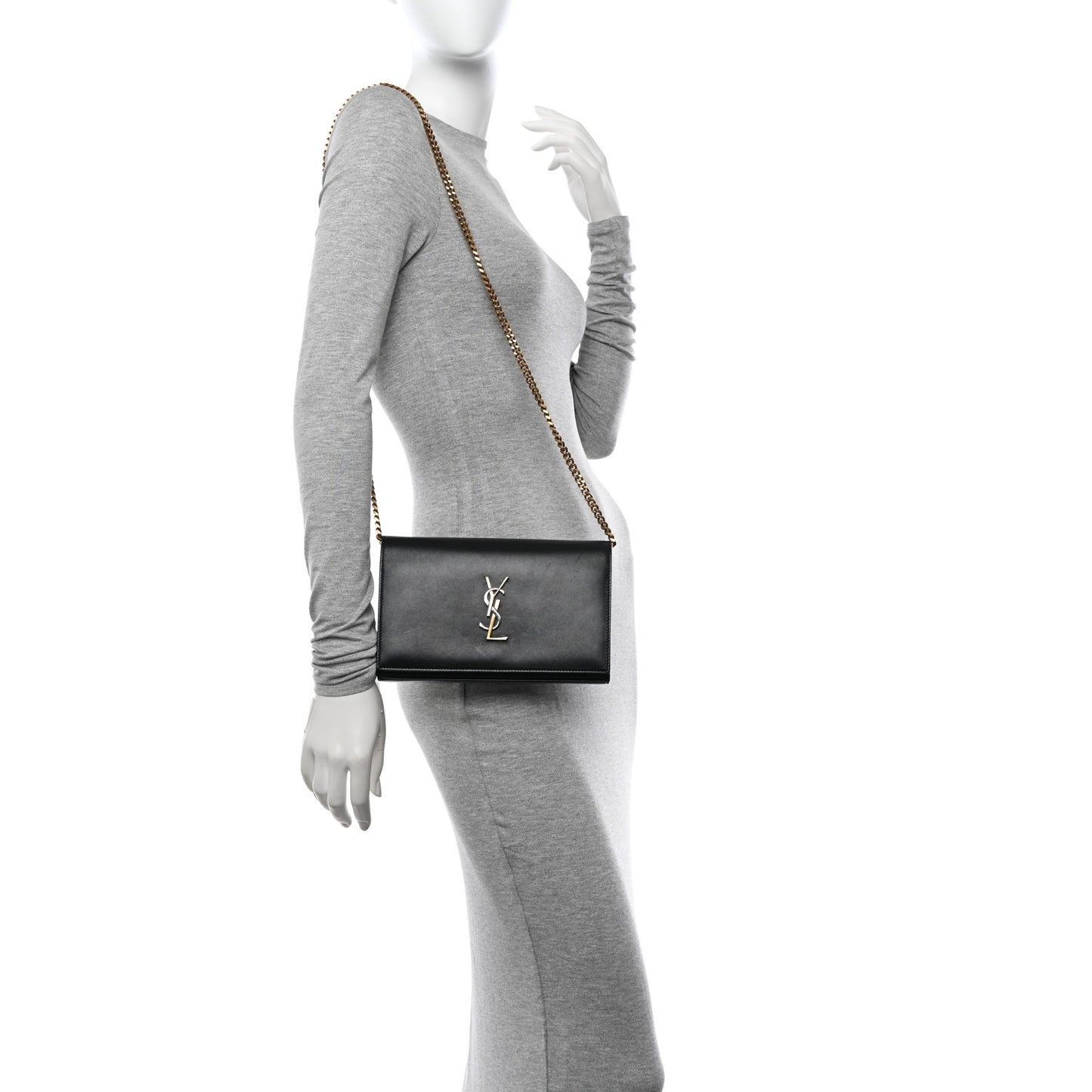 Smooth Calfskin Tri-Metal Cassandre Wallet On Chain WOC Black
