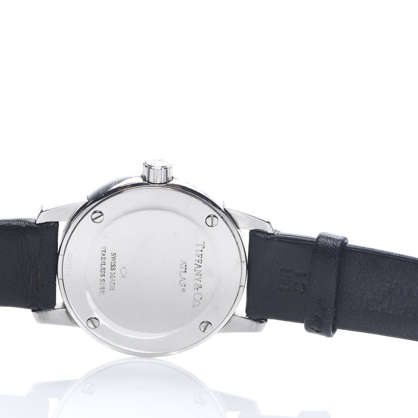 Stainless Steel Calfskin 29mm Atlas 2-Hand Quartz Watch Black