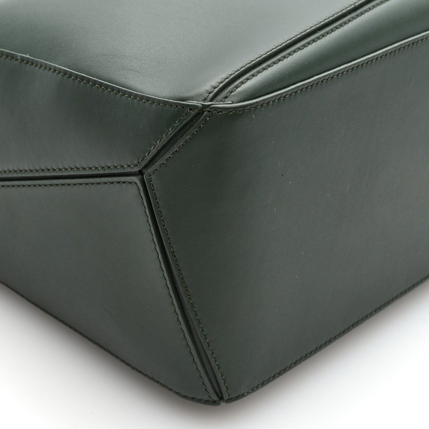 Satin Calfskin Monochrome Medium Puzzle Bag Vintage Khaki