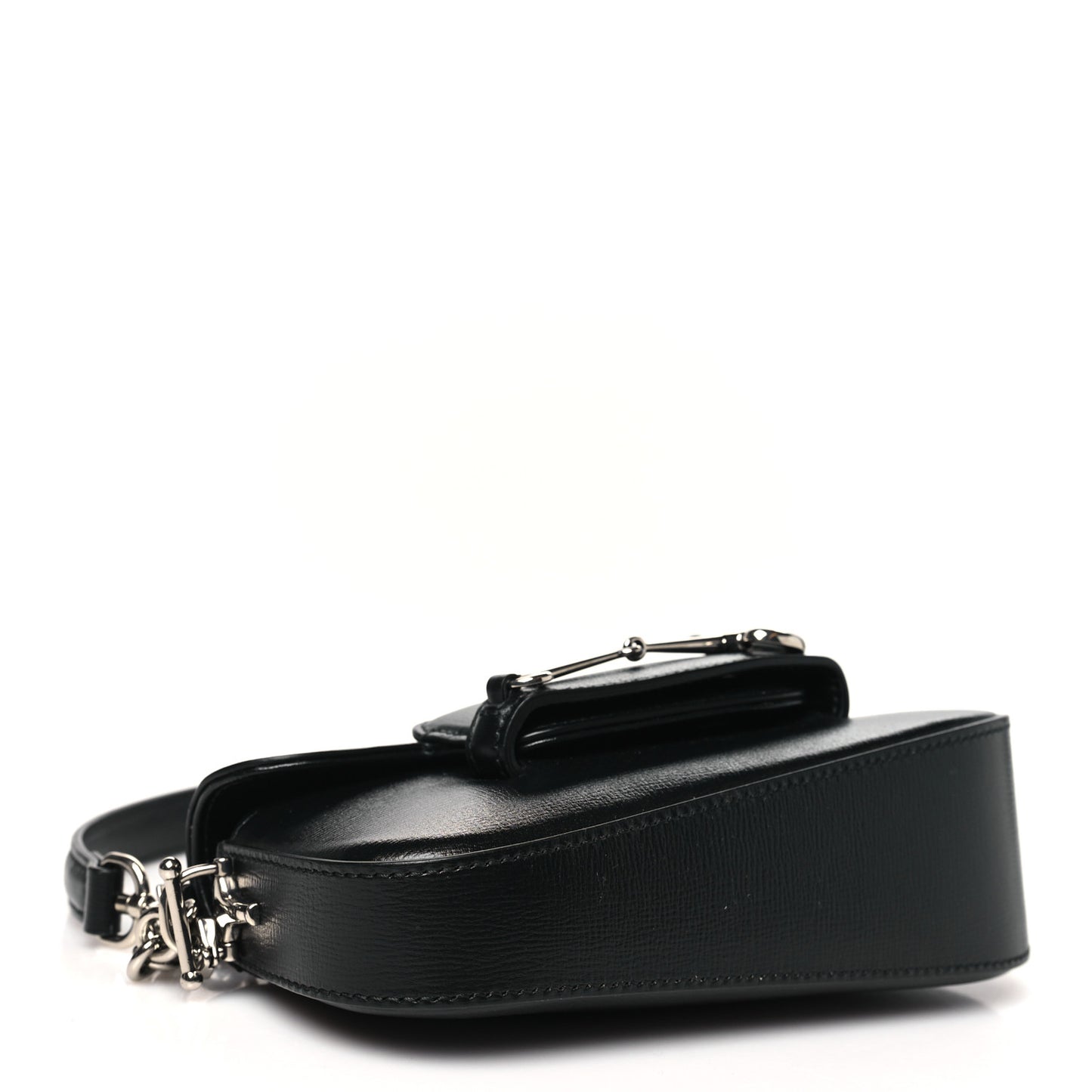Calfskin Mini Horsebit 1955 Asymmetric Shoulder Bag Black