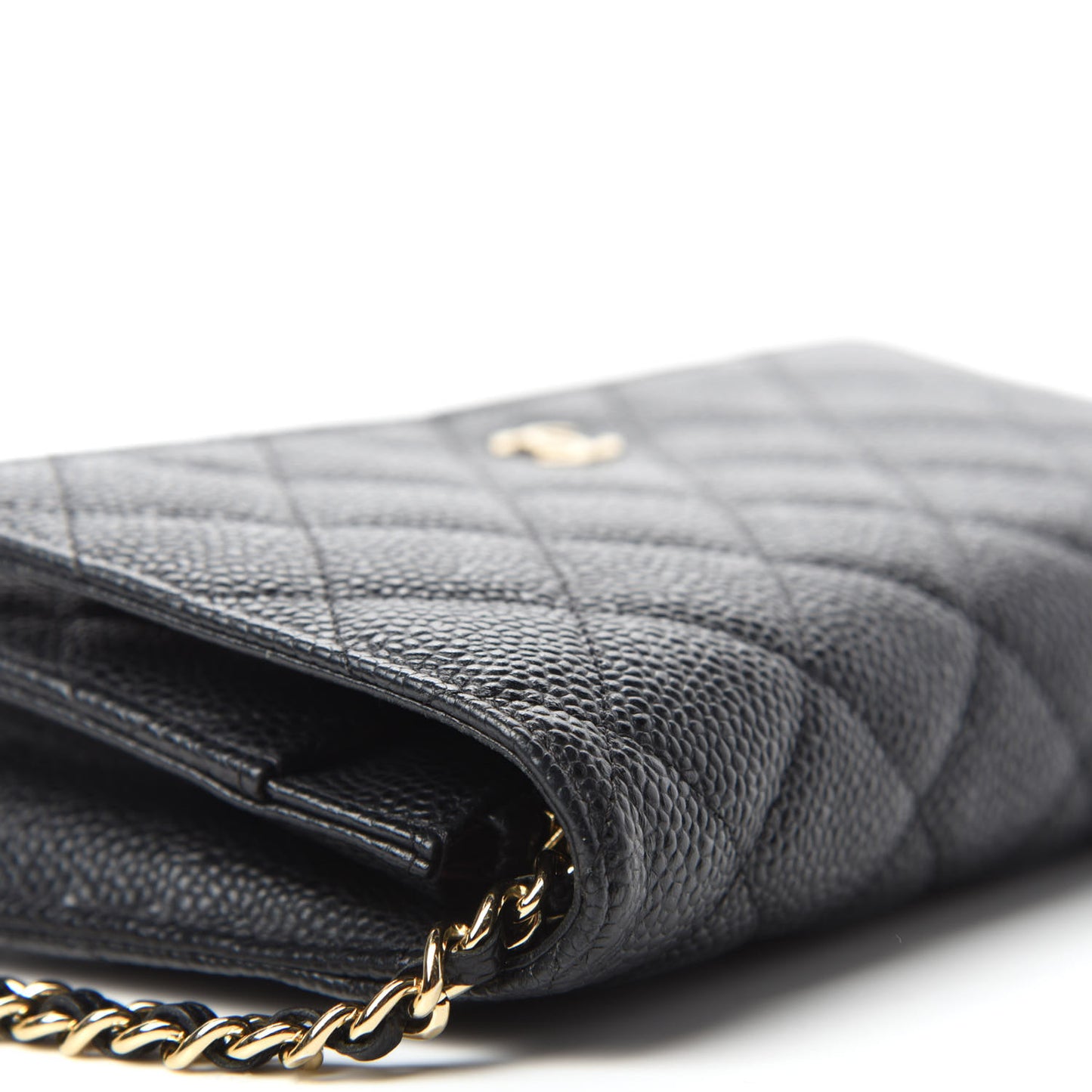 Caviar Quilted Wallet On Chain WOC Black