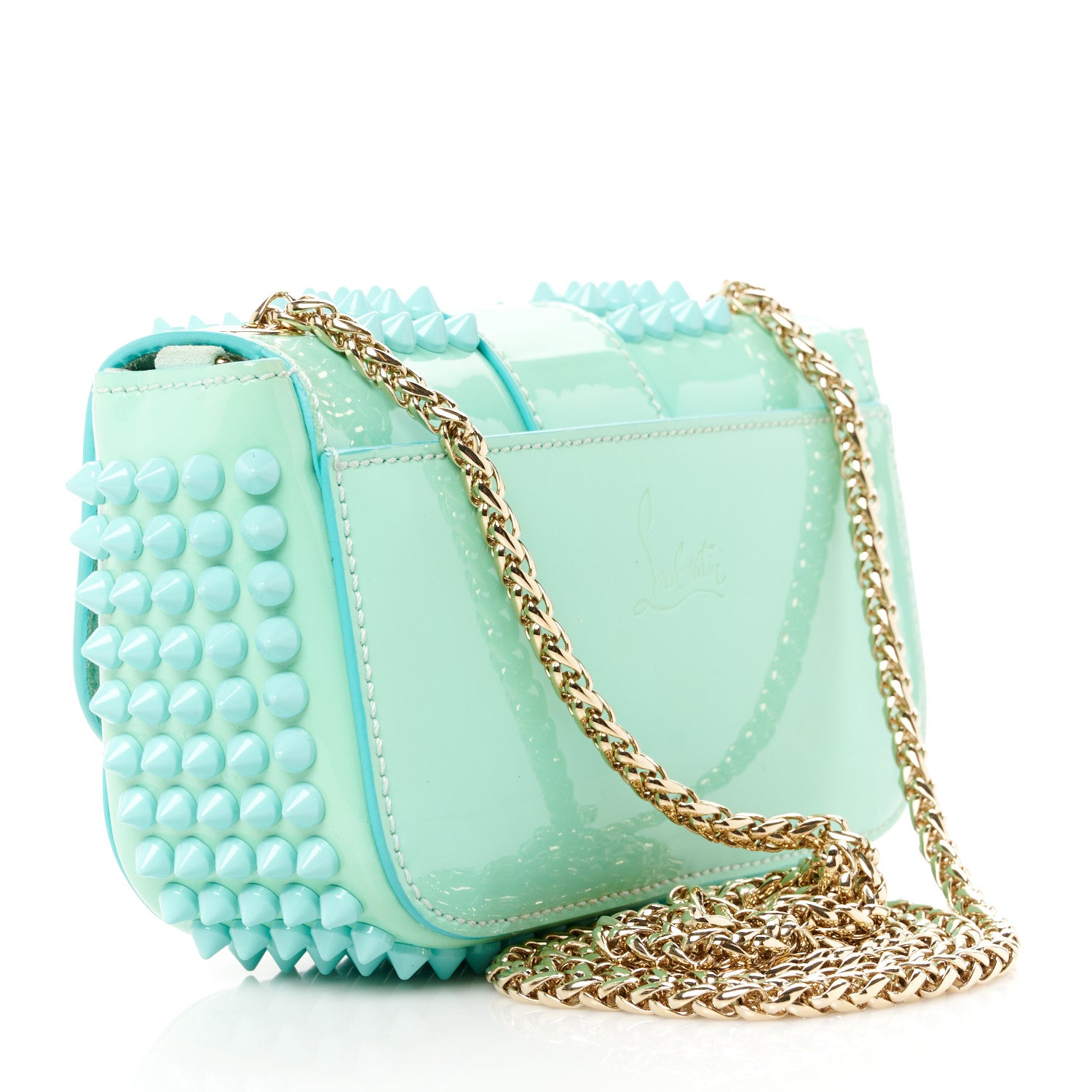 Christian Louboutin Patent Spiked Sweety Charity Crossbody Bag Opaline 3 of 10