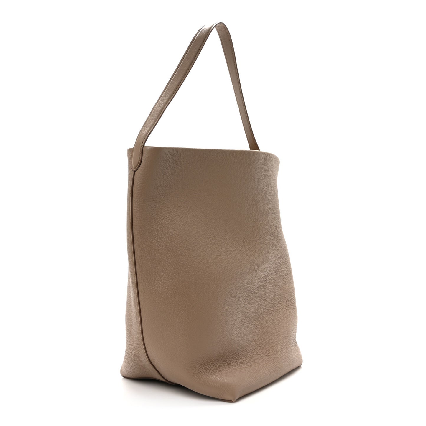 Grained Calfskin Large N/S Park Tote Dark Taupe