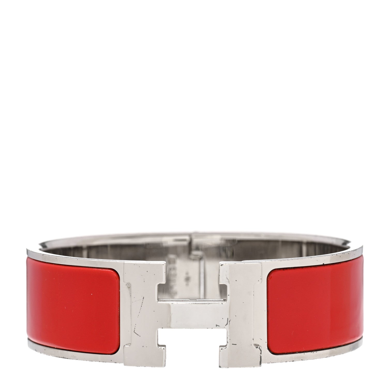 Hermes Enamel Wide Clic Clac H Bracelet PM Red 1 of 4