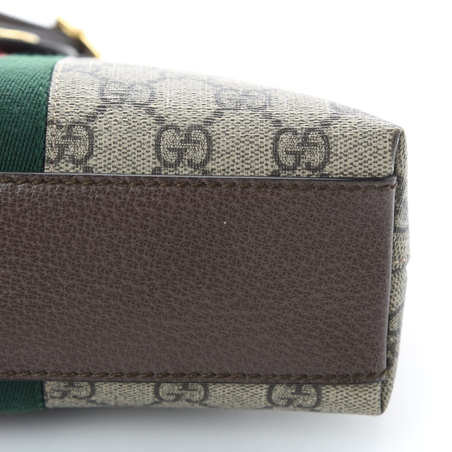 Gucci GG Supreme Monogram Textured Dollar Calfskin Web Small Ophidia Dome Shoulder Bag Beige Ebony New Acero 11 of 11