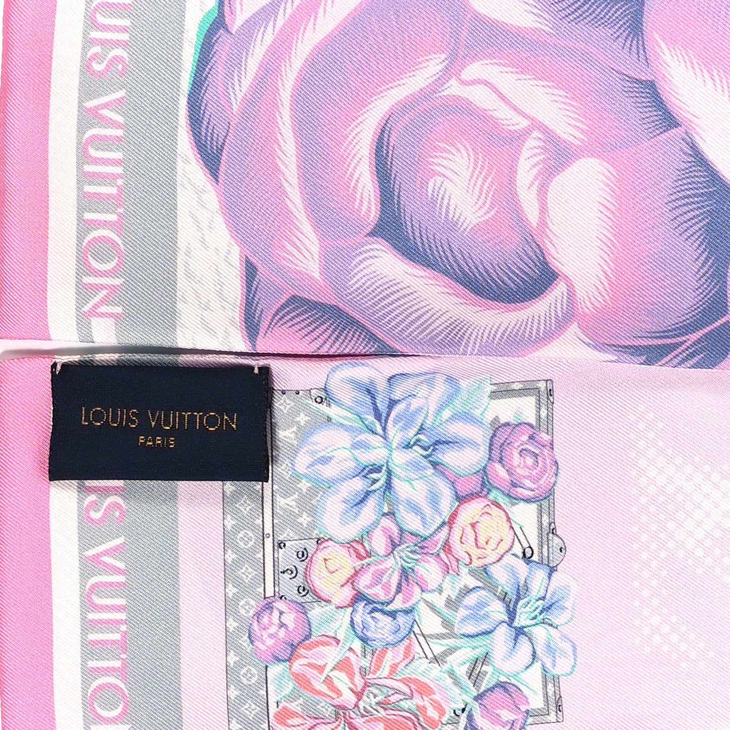 Silk Monogram Malle Fleurs Bandeau Mauve