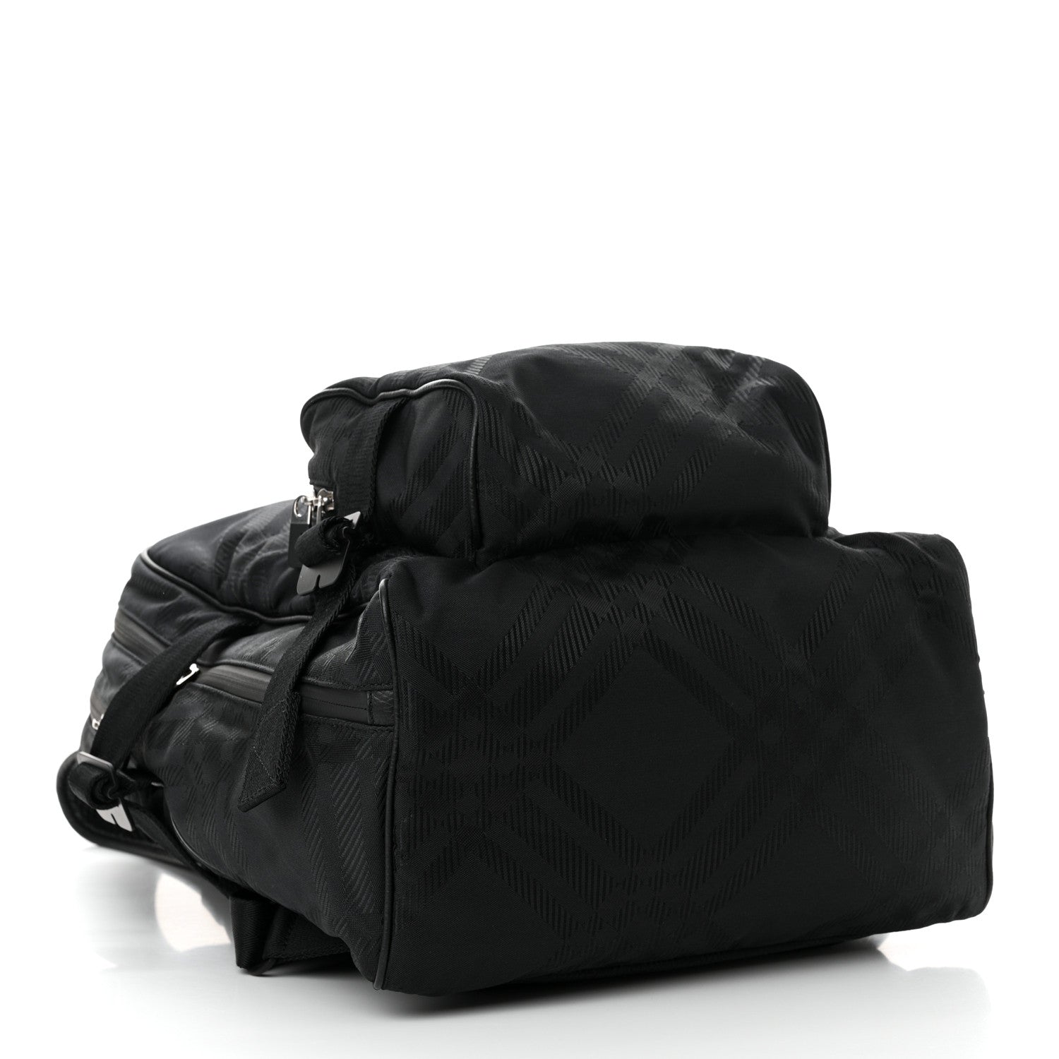 Burberry Nylon Jacquard Check Backpack Black 4 of 10