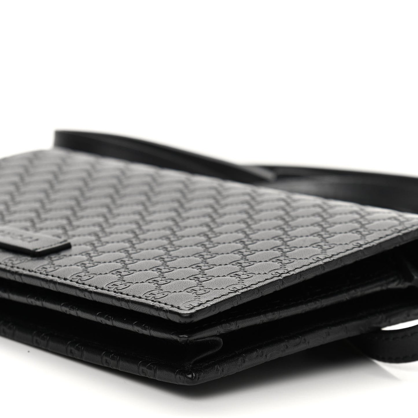 Microguccissima Crossbody Wallet Black
