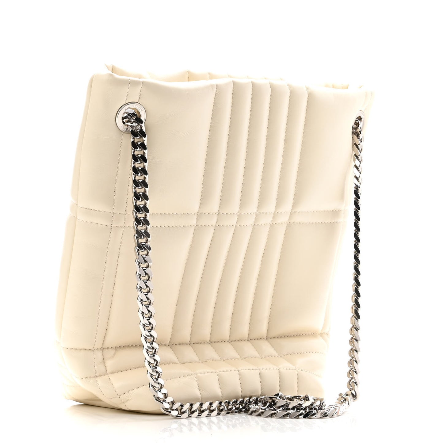 Lambskin Quilted Small Lola Bucket Bag Pale Vanilla