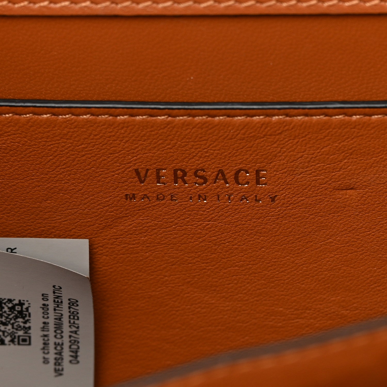 Versace Vitello Barocco Virtus V Small Top Handle Shoulder Bag Brown 7 of 19