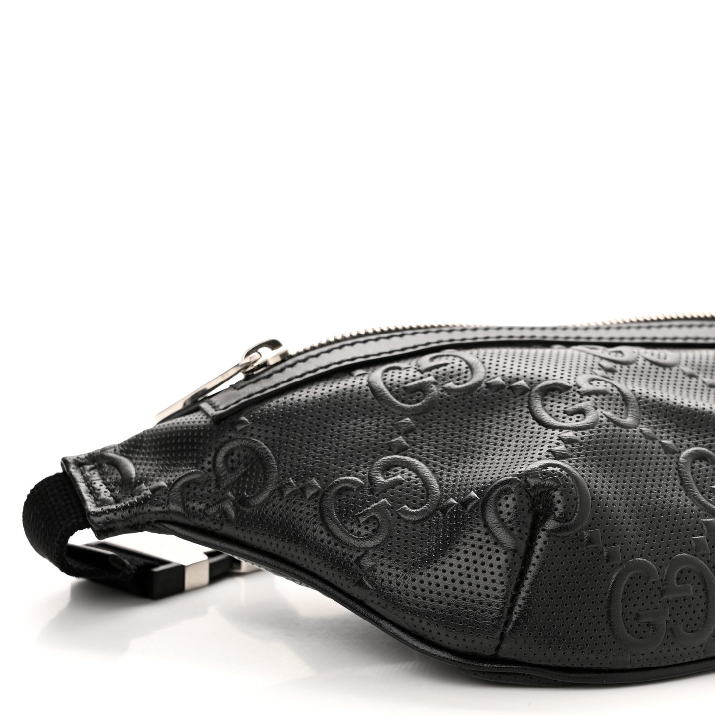 Calfskin GG Tennis Embossed Belt Bag Black