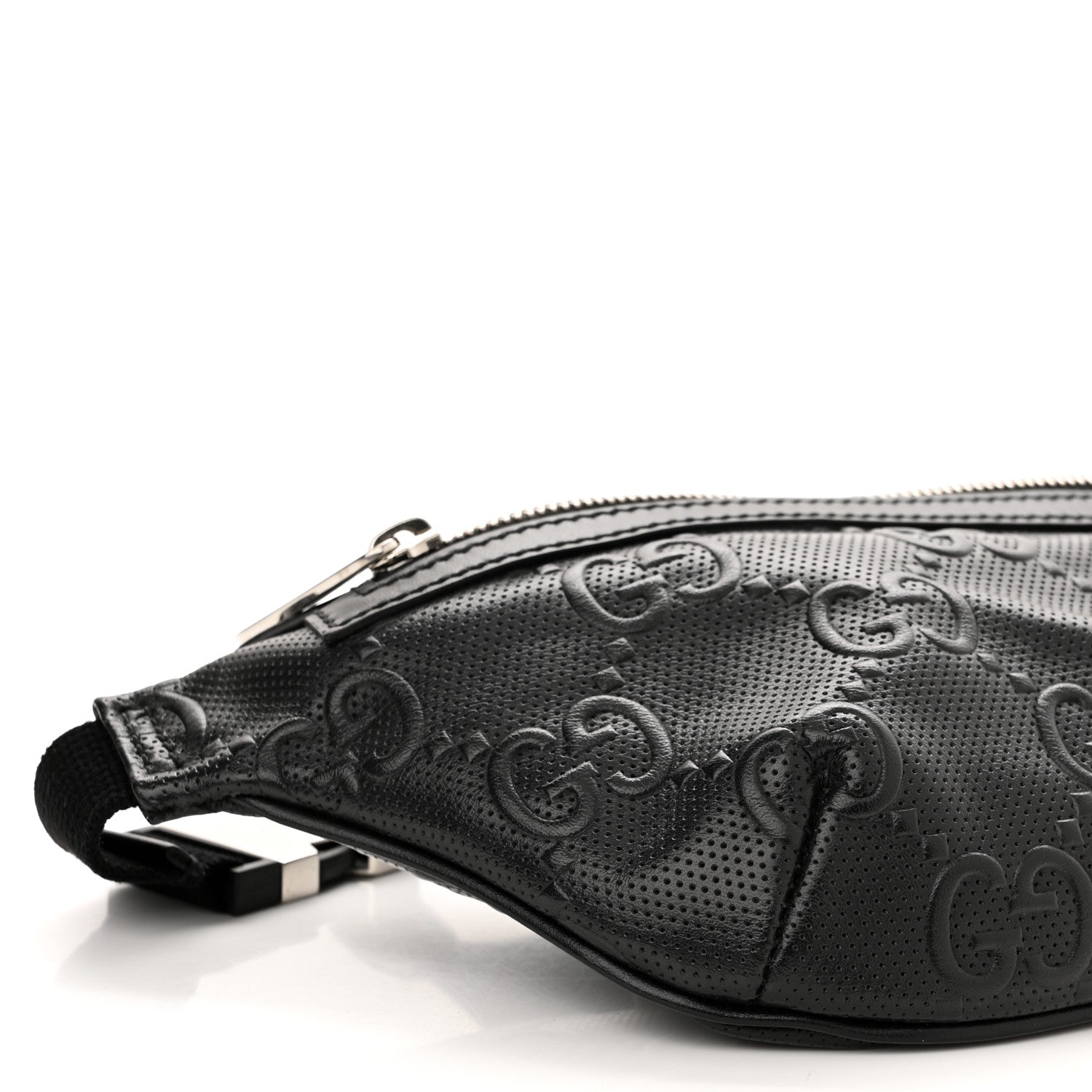 Gucci Calfskin GG Tennis Embossed Belt Bag Black 8 of 10