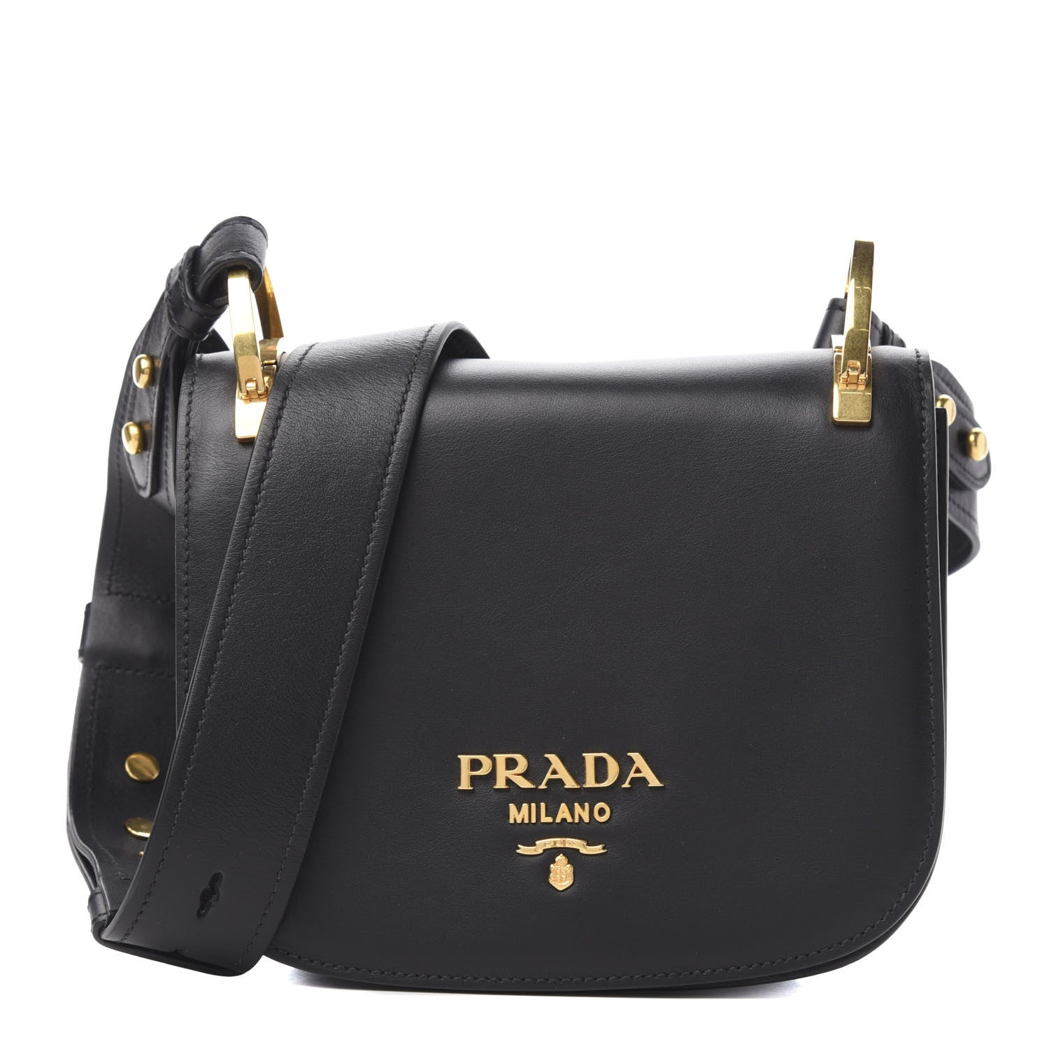 高級ブランドPRIDONNA/ショルダー/ シープレザー/定価38000円 Prada City Calf Pionniere Saddle Bag Black 709893 – FASHIONPHILE