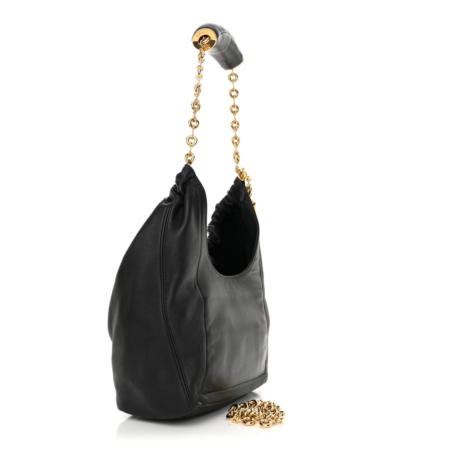 Buttery Nappa Lambskin Small Squeeze Bag Black