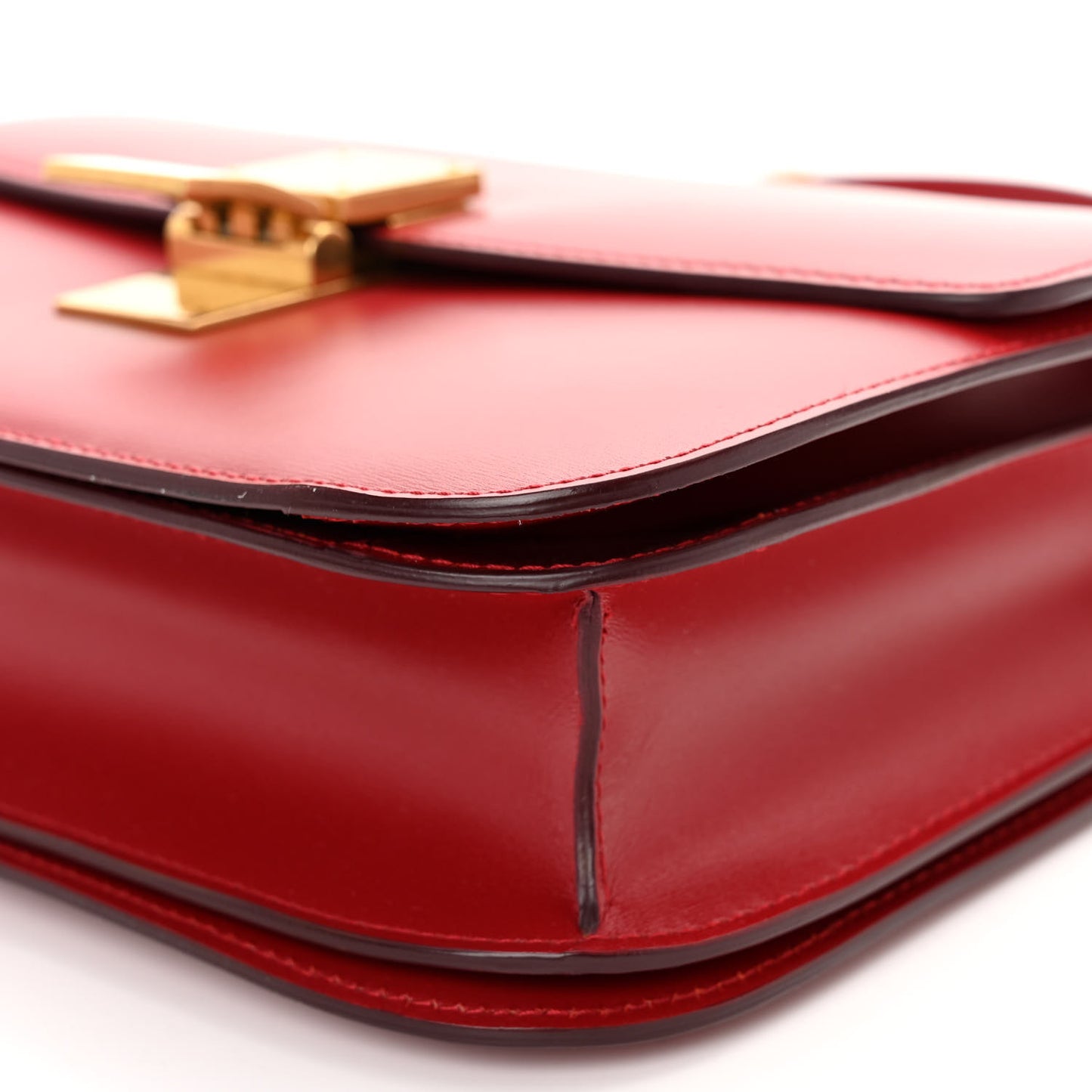 Box Calfskin Medium Classic Box Flap Bag Red