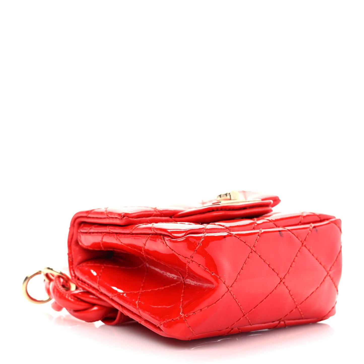 Patent Quilted 2.55 Ankle Wrist Bag Red