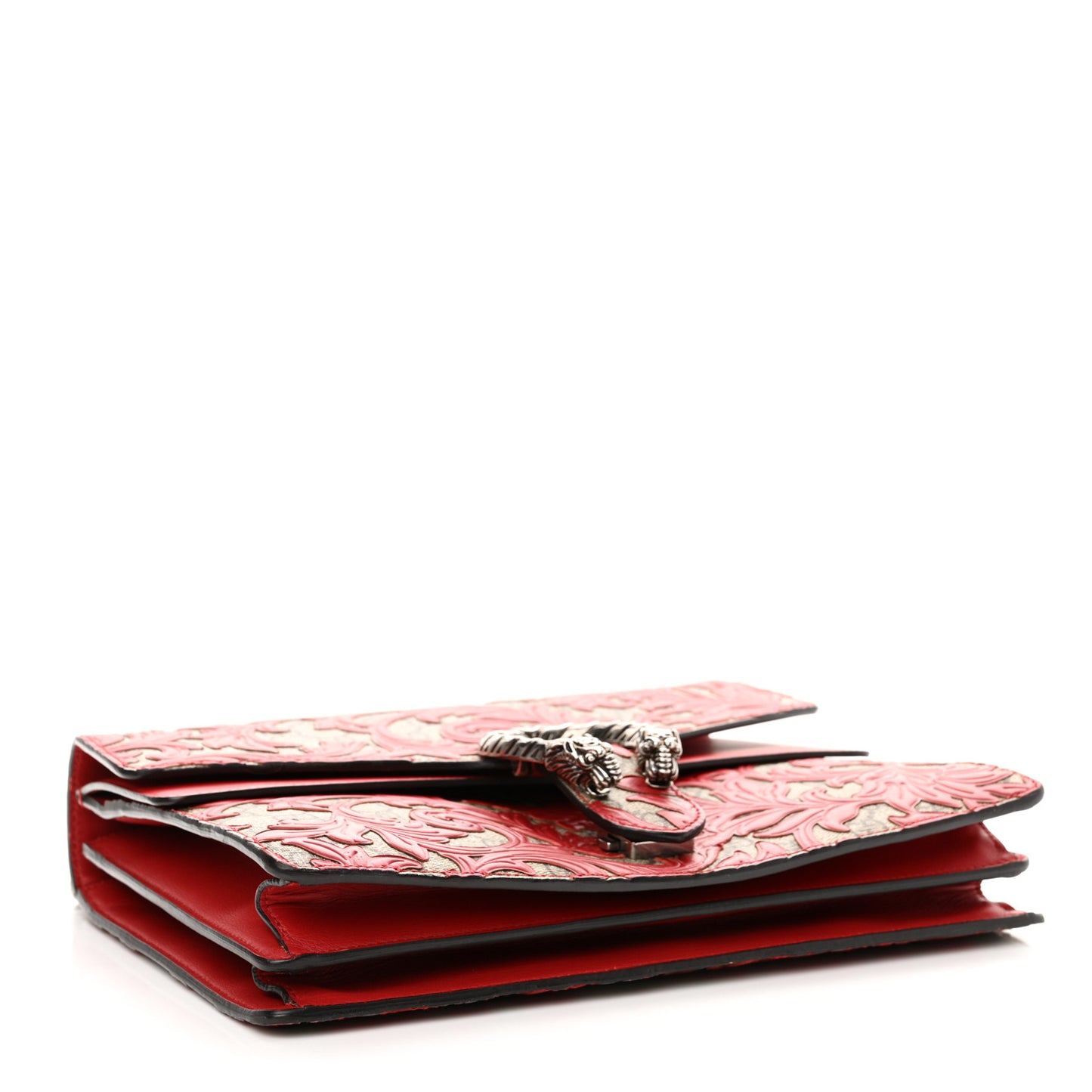 GG Supreme Monogram Arabesque Medium Dionysus Shoulder Bag Hibiscus Red